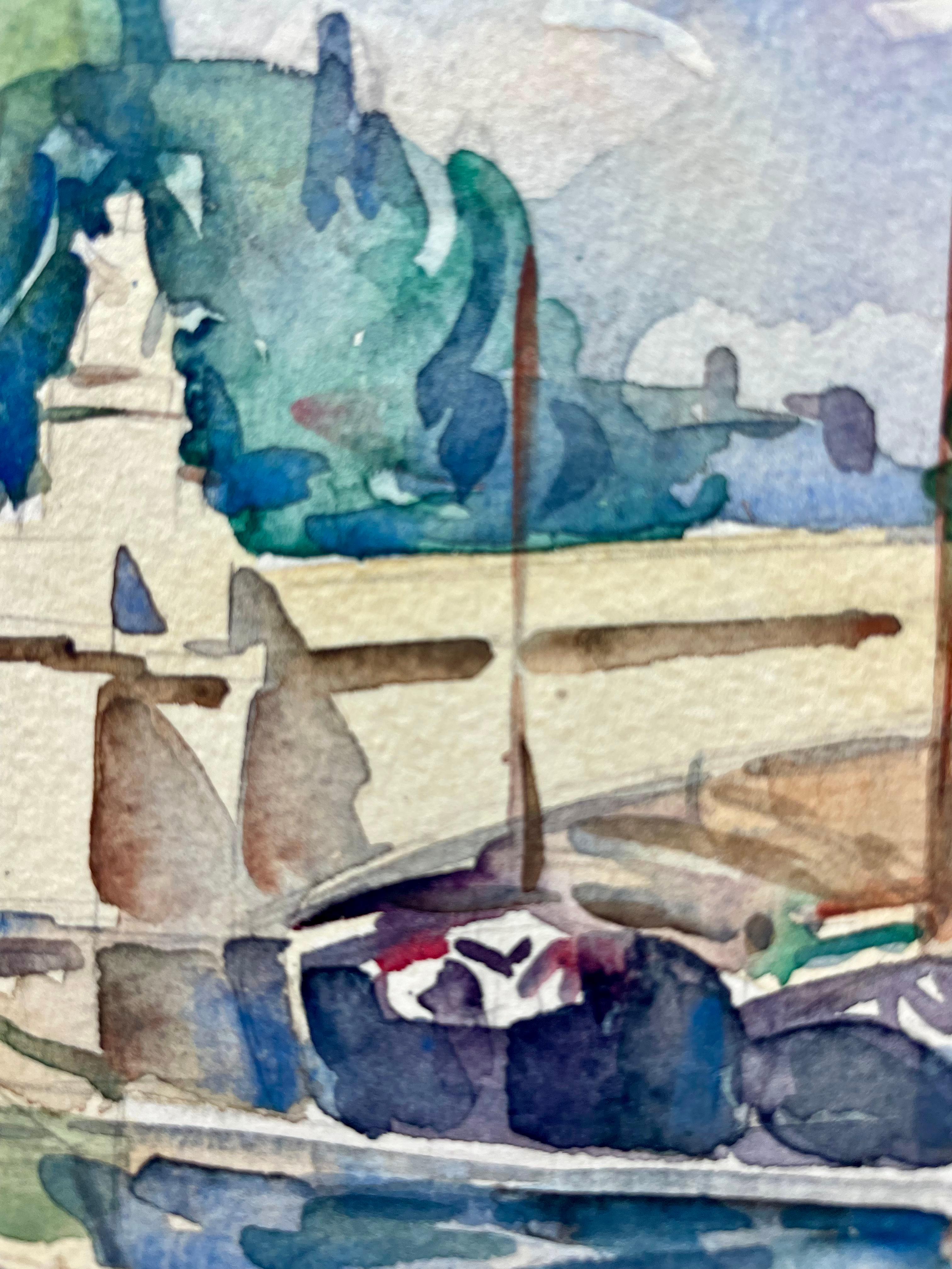 Paris Watercolor - Gray Landscape Art by Unknown