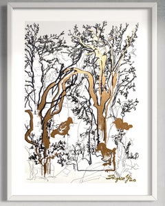 Original-theOverstory/winterland-UK Awarded Artist-Shizico Yi-gold, ink on paper