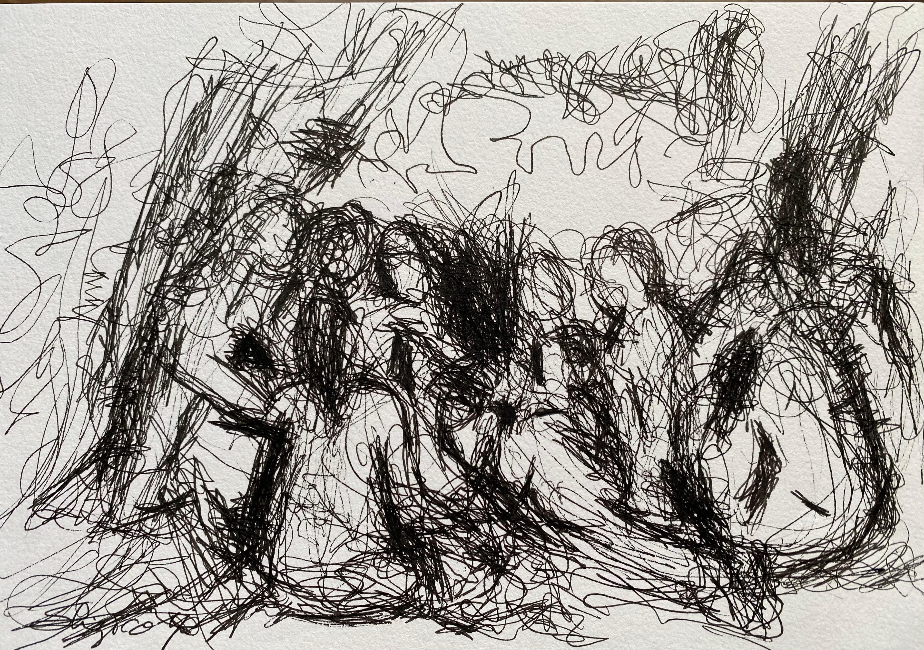 Original-Meeting Cezanne-Studies of Movement and Form-UK Artist-Set of 2 drawing For Sale 3