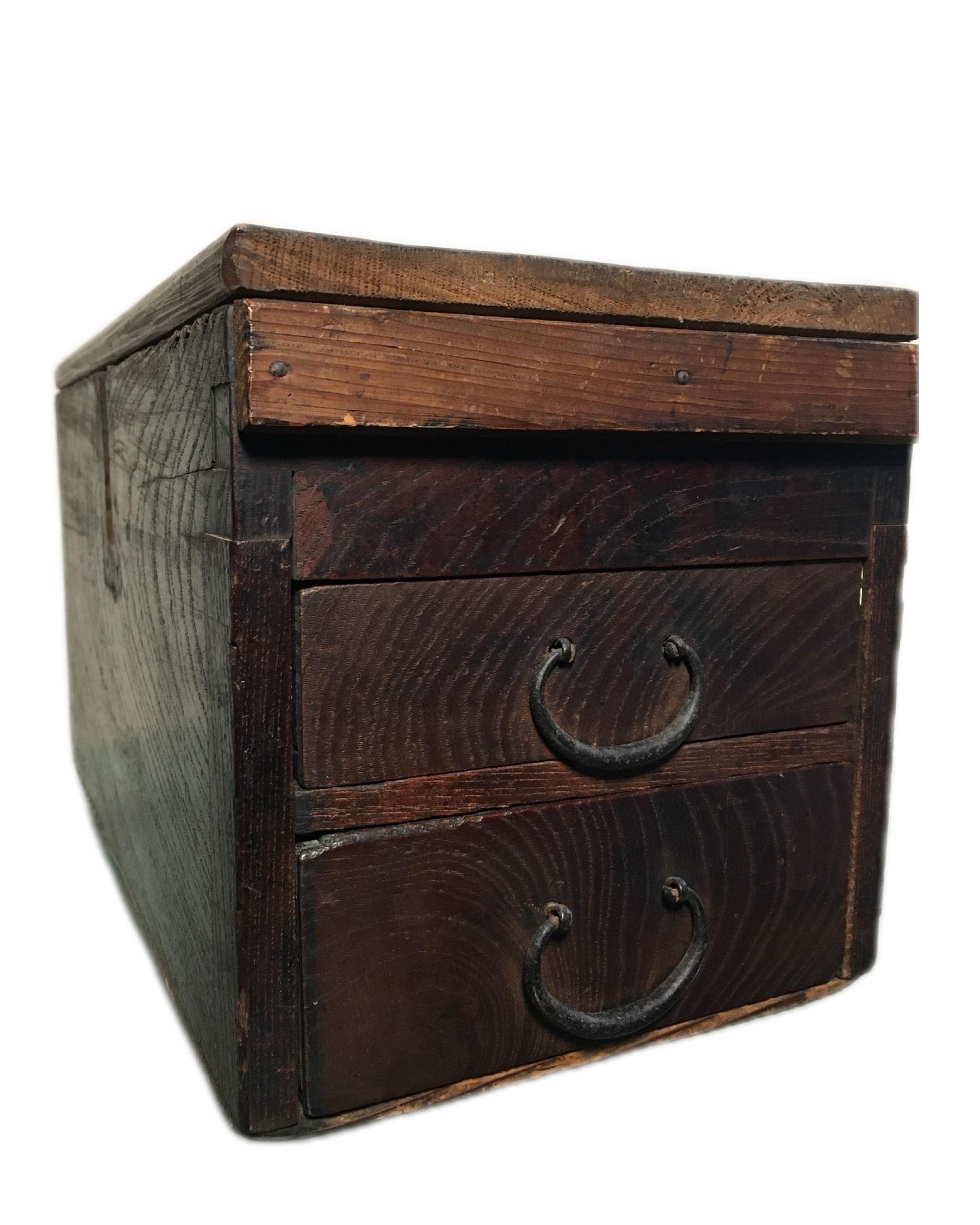 Japanese Tabako/Tool Box with Kiseru -wabi Sabi-Taisho Era-GSY Gallery Select For Sale 15