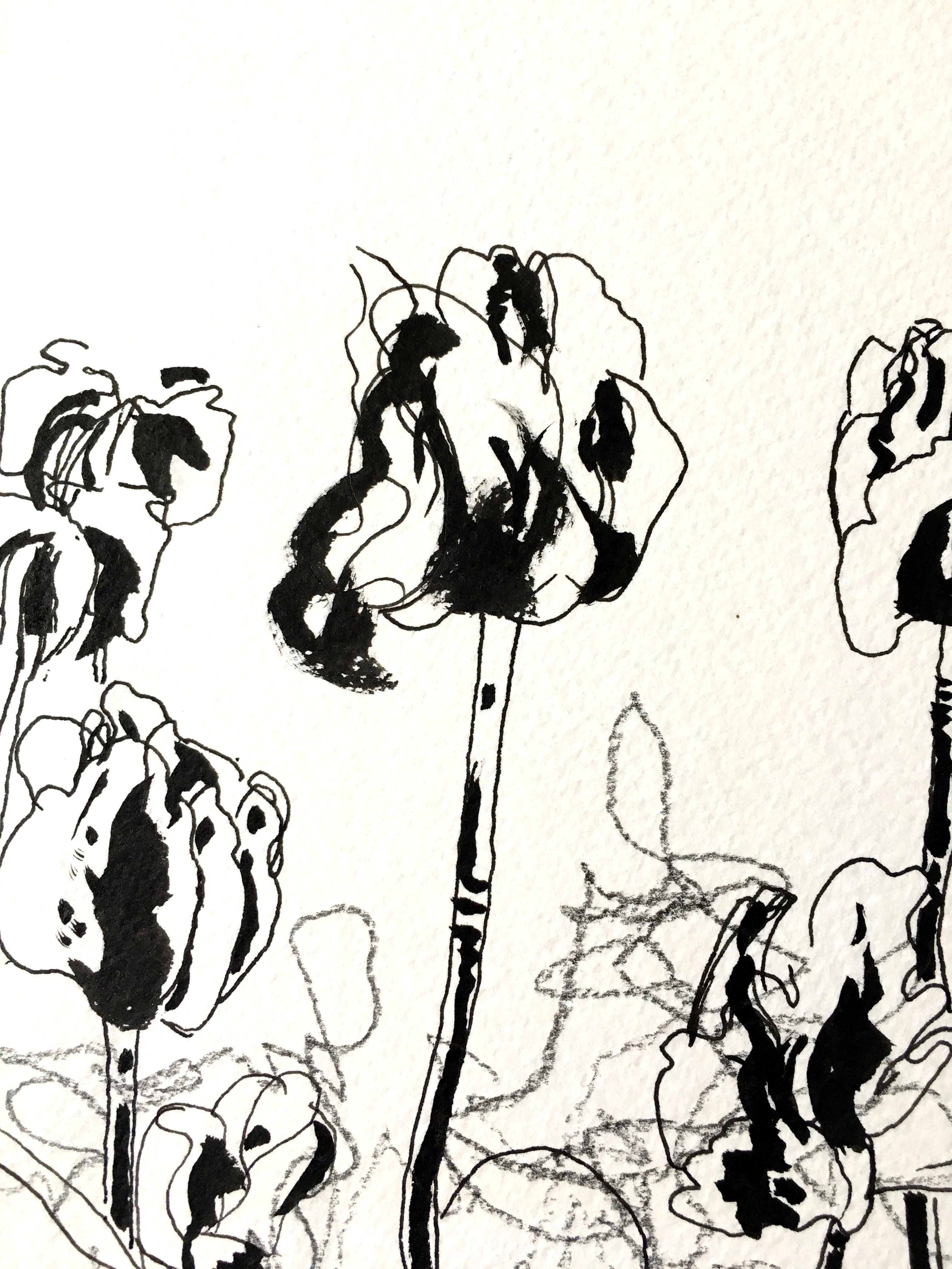 Constant Gardener-Tulips by Shizico Yi, rare original drawing on offer 2