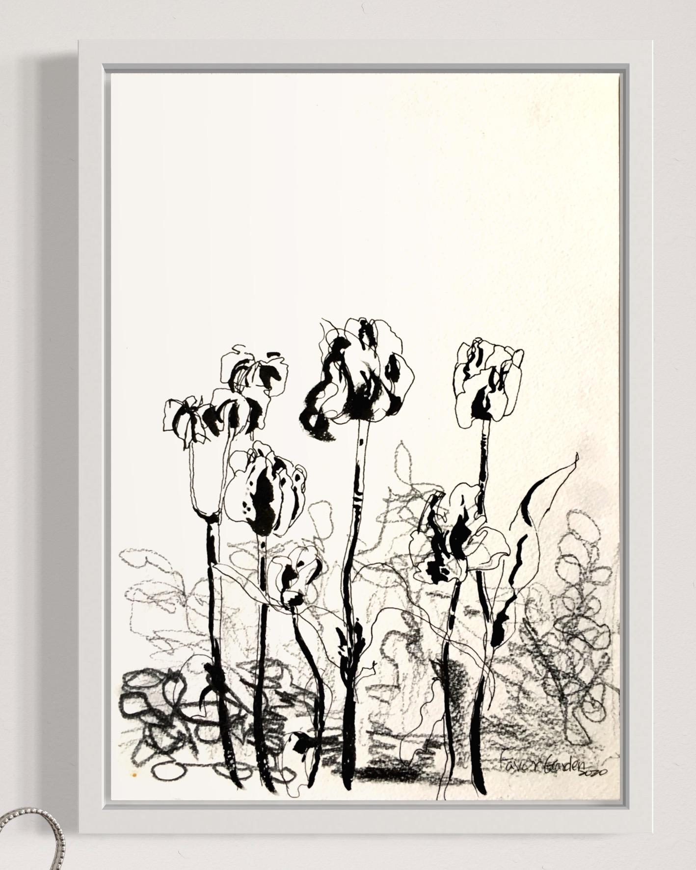 Constant Gardener-Tulips by Shizico Yi, rare original drawing on offer 3