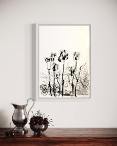 Constant Gardener-Tulips by Shizico Yi, rare original drawing on offer