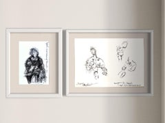 Set von 2 Originals-Meeting Raphael-Studies of Movement und Form-UK Award Artist