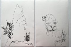 Charcoal Animal Drawings and Watercolors