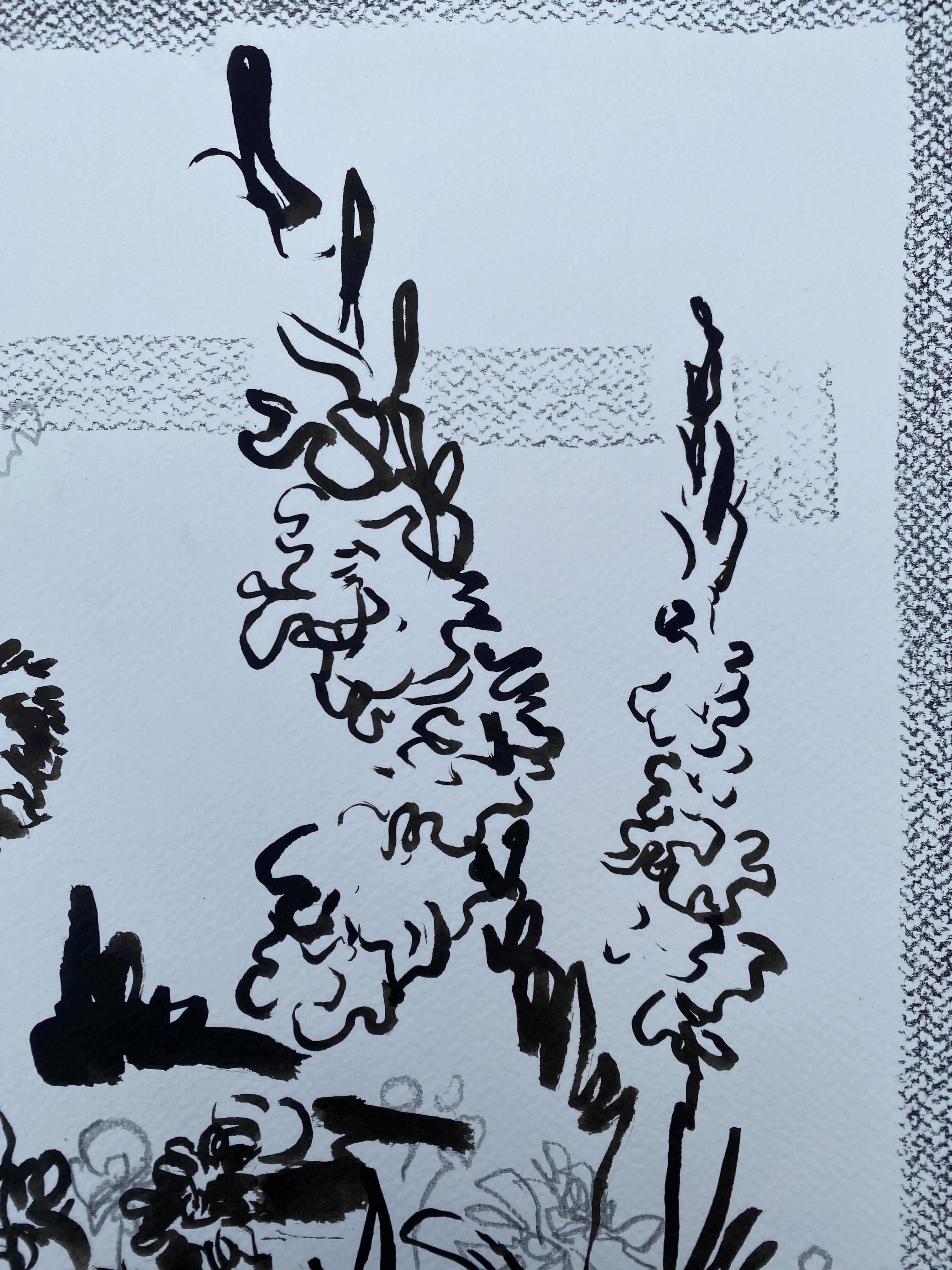 La Serie Floración Estival es un proyecto en curso al que Shizico Yi vuelve cada verano, pintando en plein air en su jardín. Empezó a cultivar un huerto en 2015 para crear un espacio de curación para su perro anciano y enfermo. Tras la muerte de su