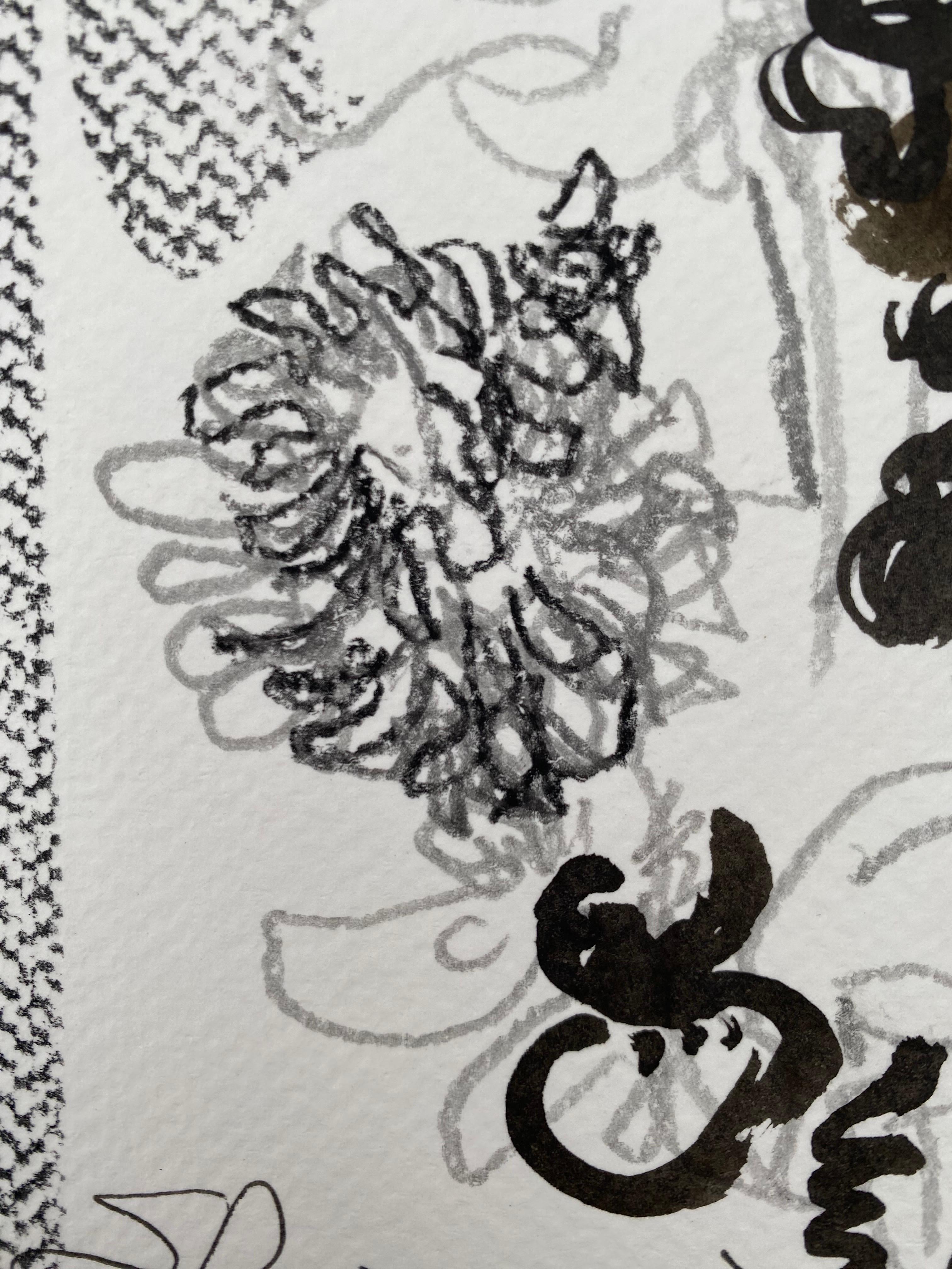 Dessin original Time Series-Gladiolus-PleinAir-Artiste récompensé par la Grande-Bretagne-Encre sur papier en vente 9