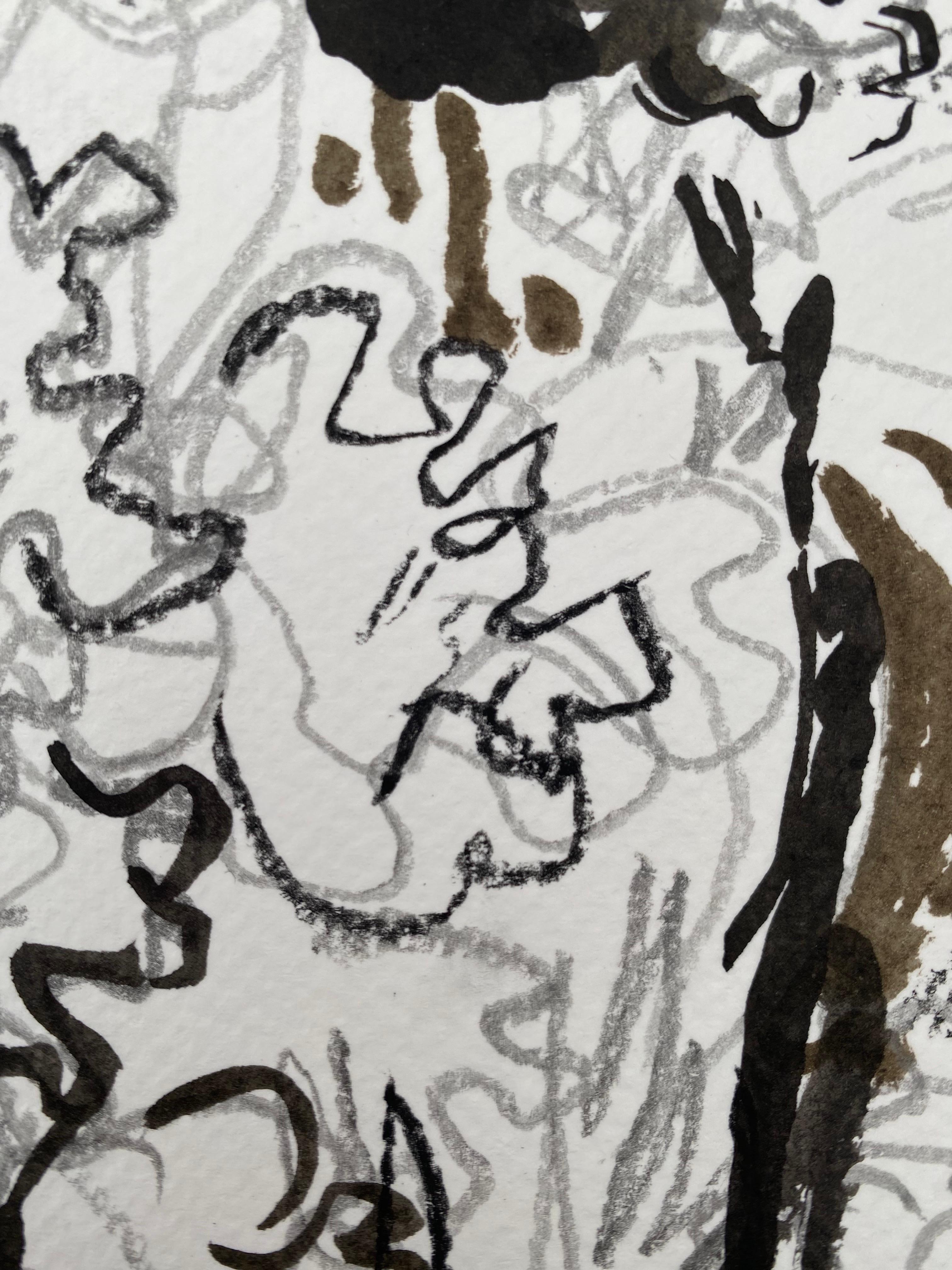 Dessin original Time Series-Gladiolus-PleinAir-Artiste récompensé par la Grande-Bretagne-Encre sur papier en vente 10