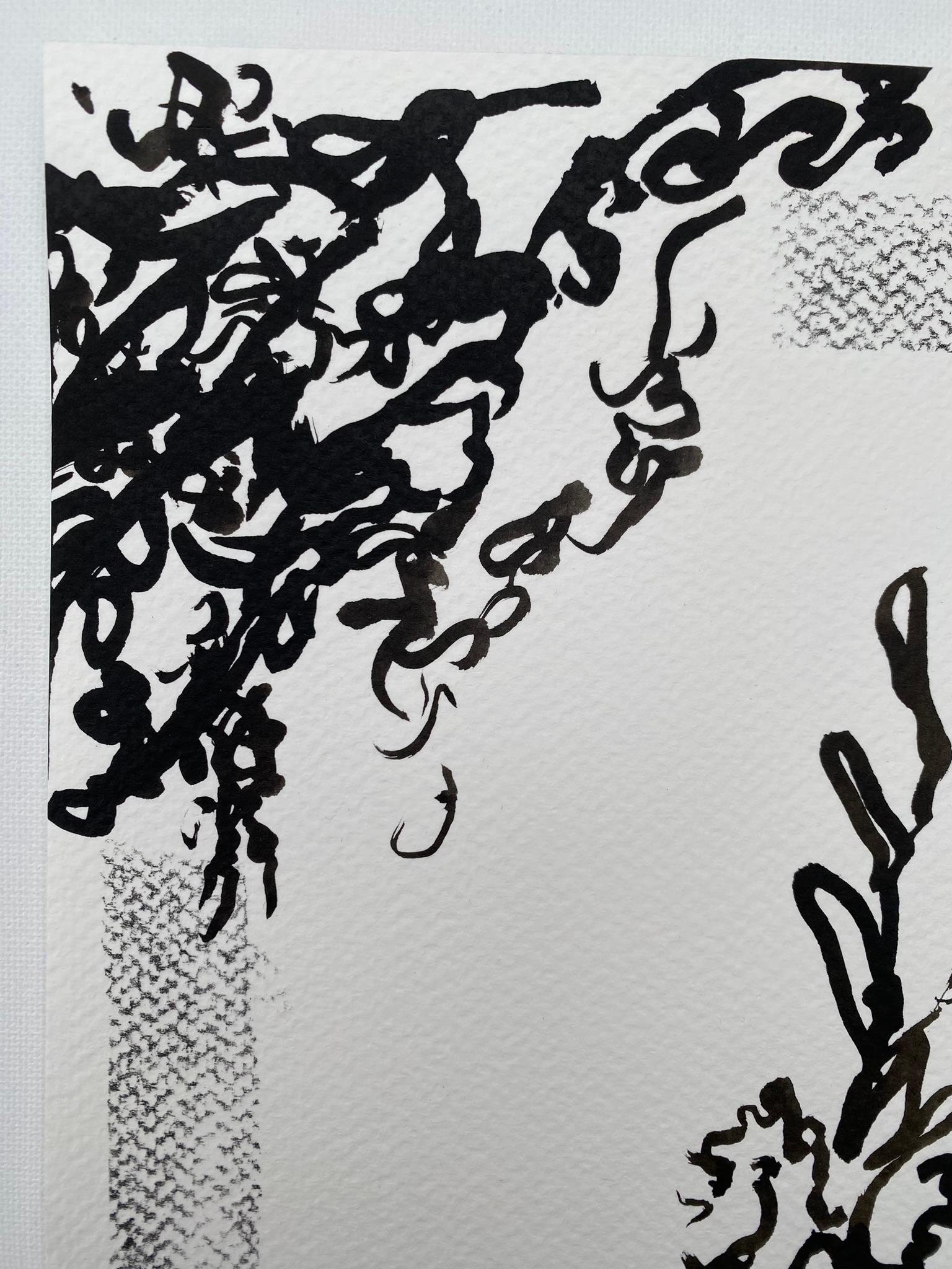 Triptyque original dessinant le temps-Gladiolus-PleinAir-Brit Award Artist-ink on papier en vente 8
