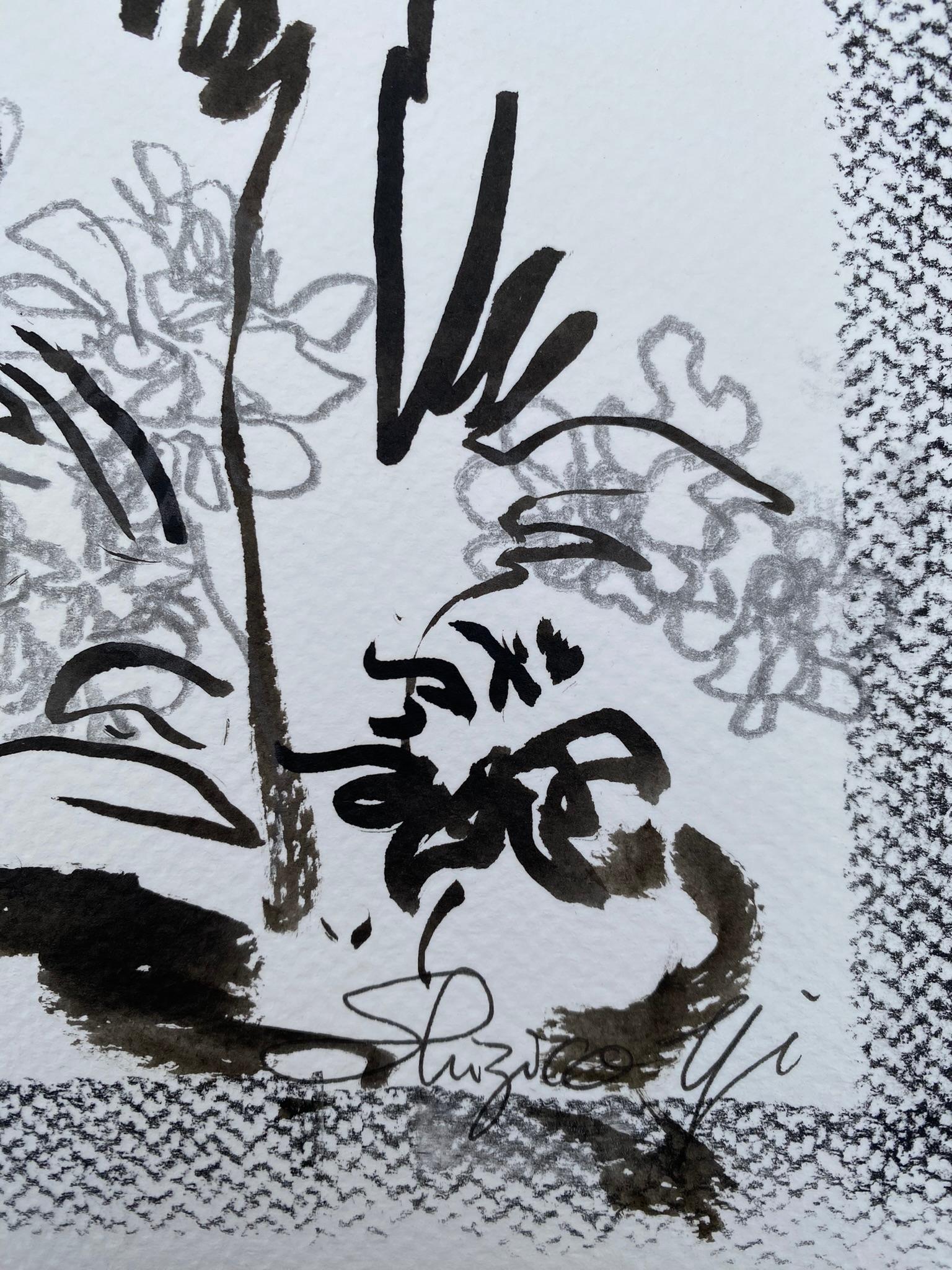 Triptyque original dessinant le temps-Gladiolus-PleinAir-Brit Award Artist-ink on papier en vente 11