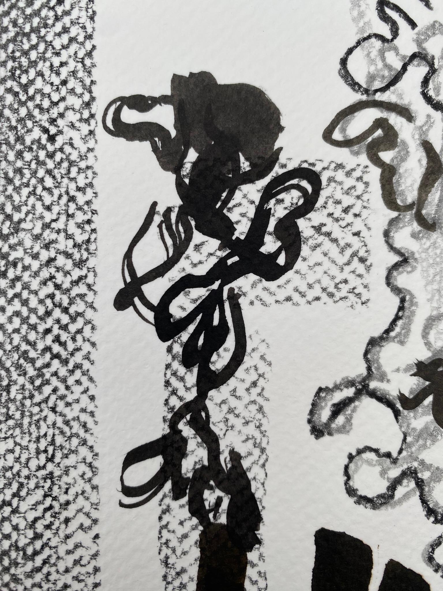 Triptyque original dessinant le temps-Gladiolus-PleinAir-Brit Award Artist-ink on papier en vente 14