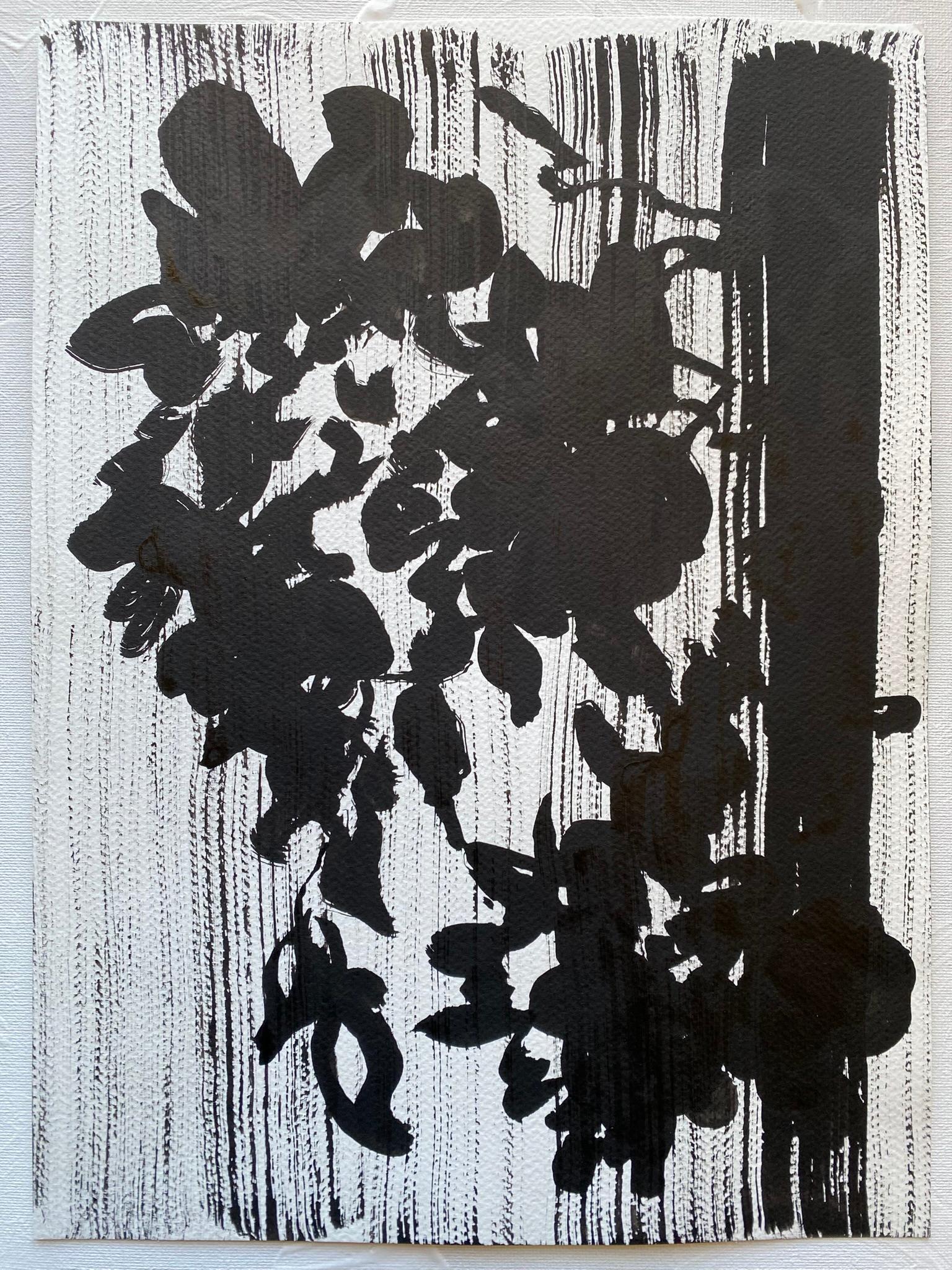 Original Diptychon Tinte auf Papieren-Dahlias in Hölzern-British Awarded Artist-Nostalgia – Painting von Shizico Yi