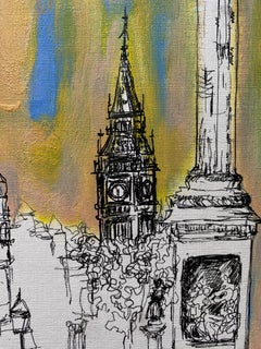 Original-Big Ben, Trafalgar Square-mit frei geschriebenem Gedicht-British Awarded Artist