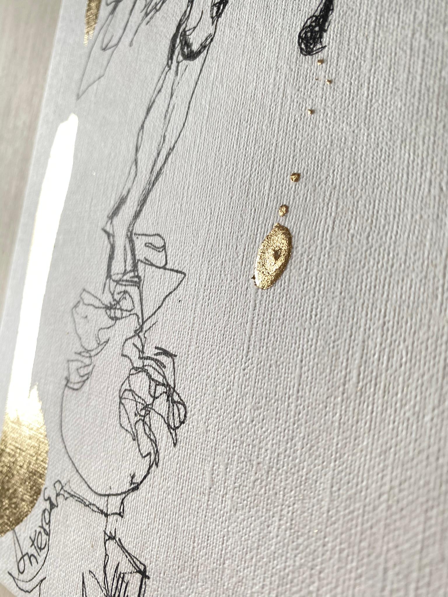 Dessin original à l'encre et à la feuille d'or - Artistique britannique primé - De Londres avec amour en vente 10