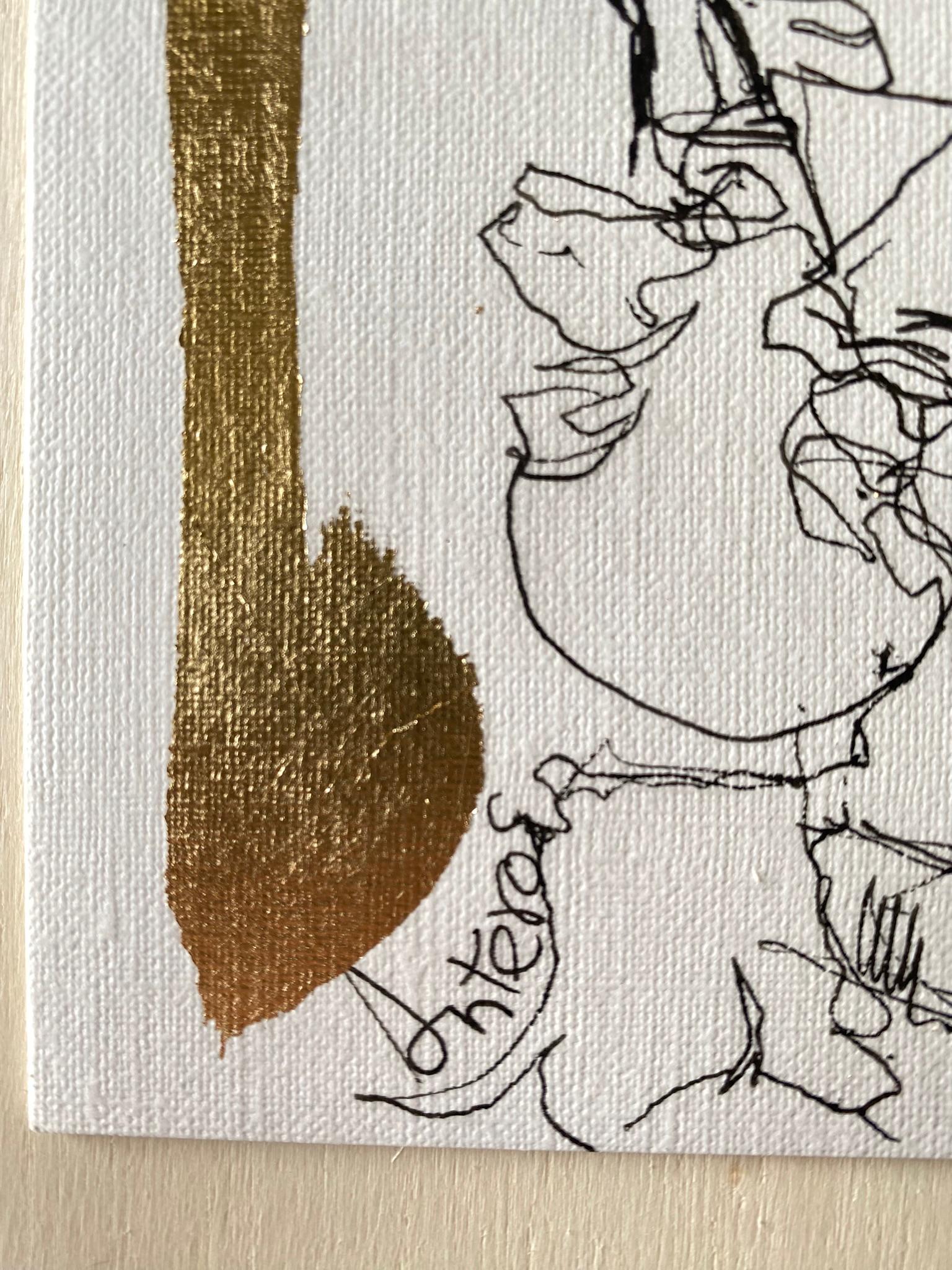 Dessin original à l'encre et à la feuille d'or - Artistique britannique primé - De Londres avec amour en vente 11