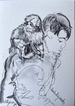 Disegno originale-Diario dei pugni a 6 mesi, sulla spalla di papà-Artista britannico premiato