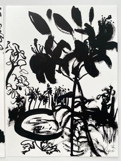 Dittico originale - "Drawing Time": "Garden Story" - Artista vincitore del Brit Award - Inchiostro su carta