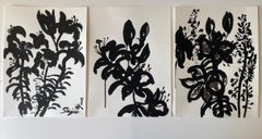 Original Triptych-Drawing Time: Garden Story-Brit Awarded Artist-Ink on Fabriano