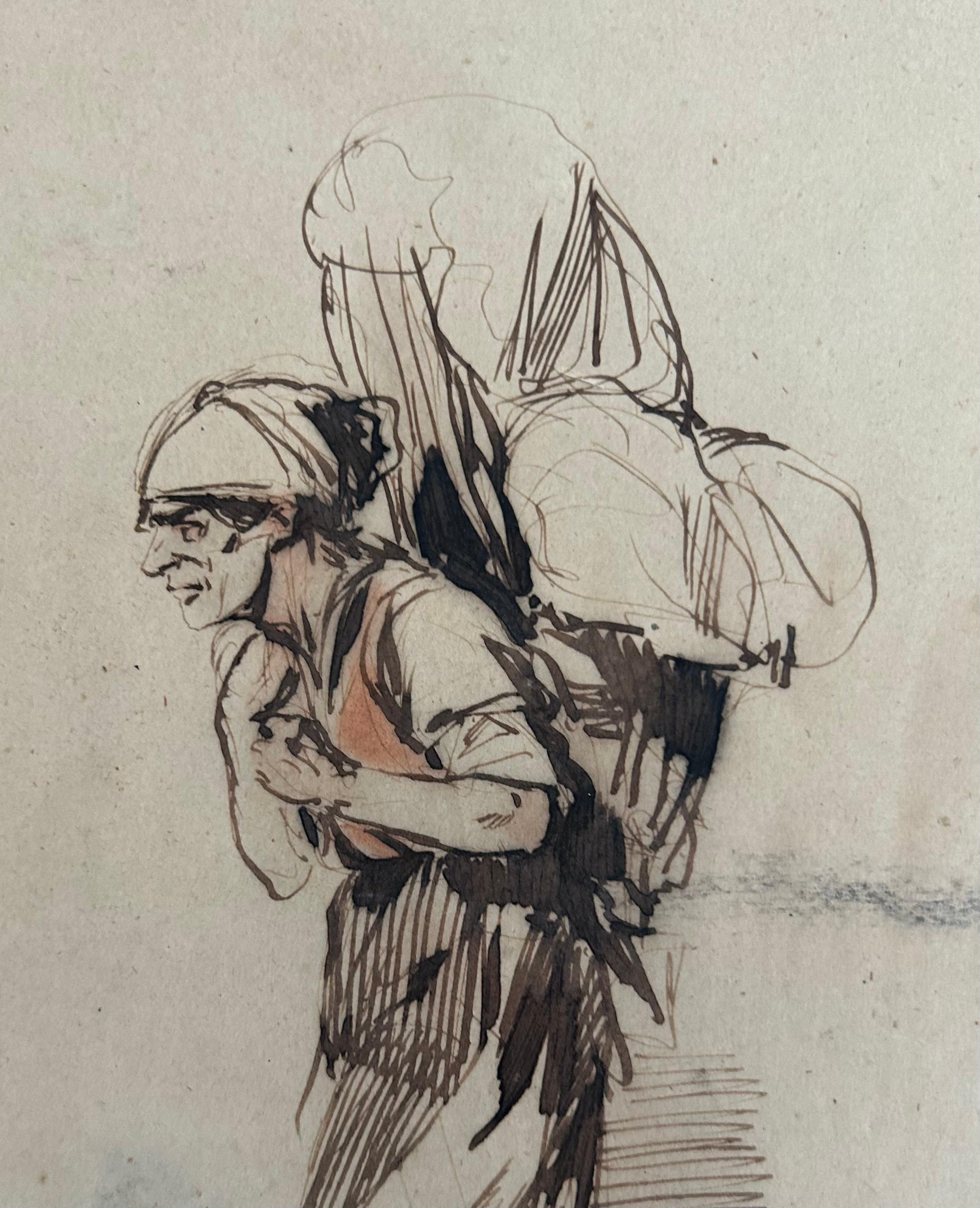 Woman carrying a burden - Art by Unknown