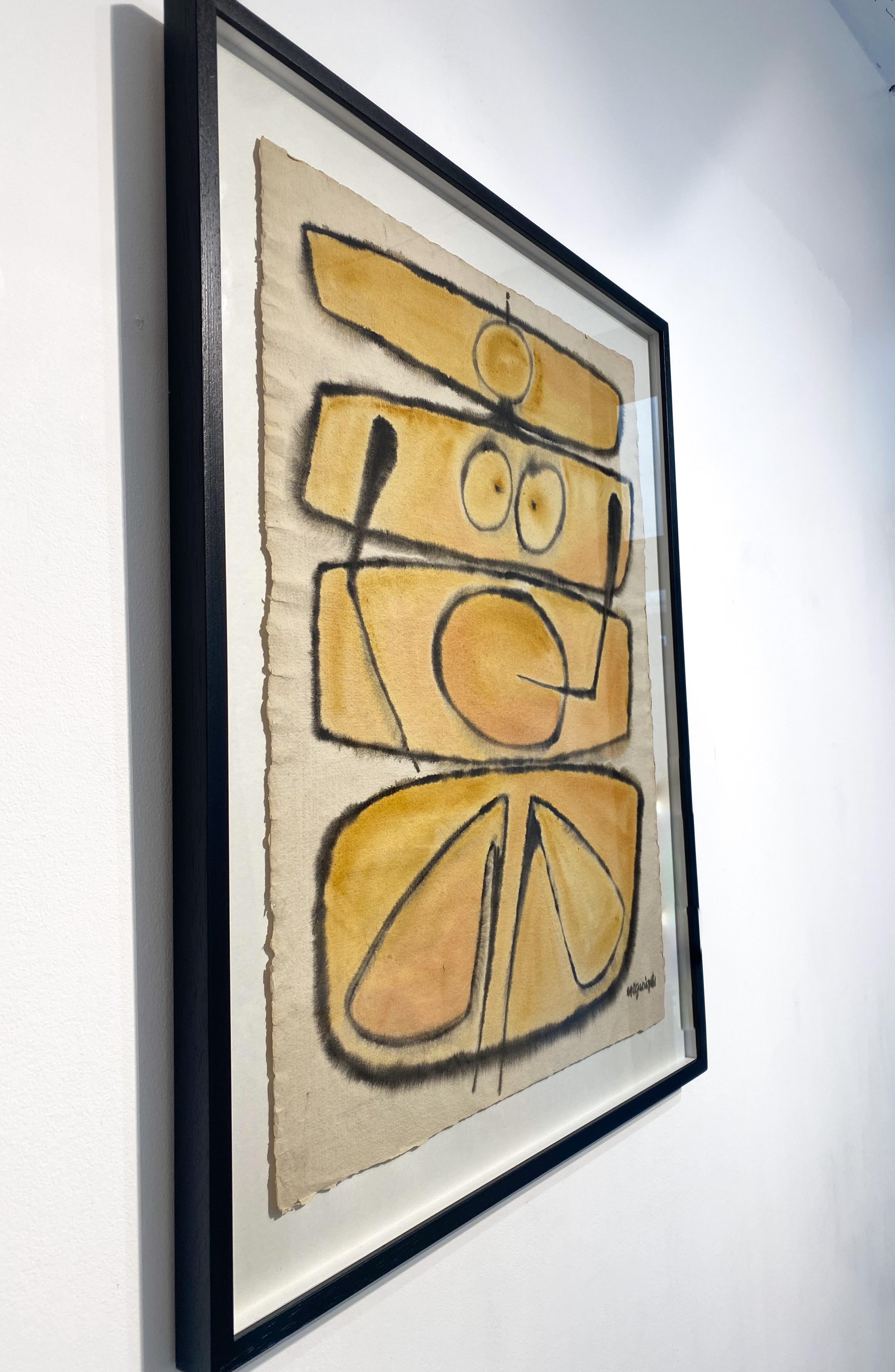 DESSIN - Abstract Drawing Marrón de Philippe Hiquily