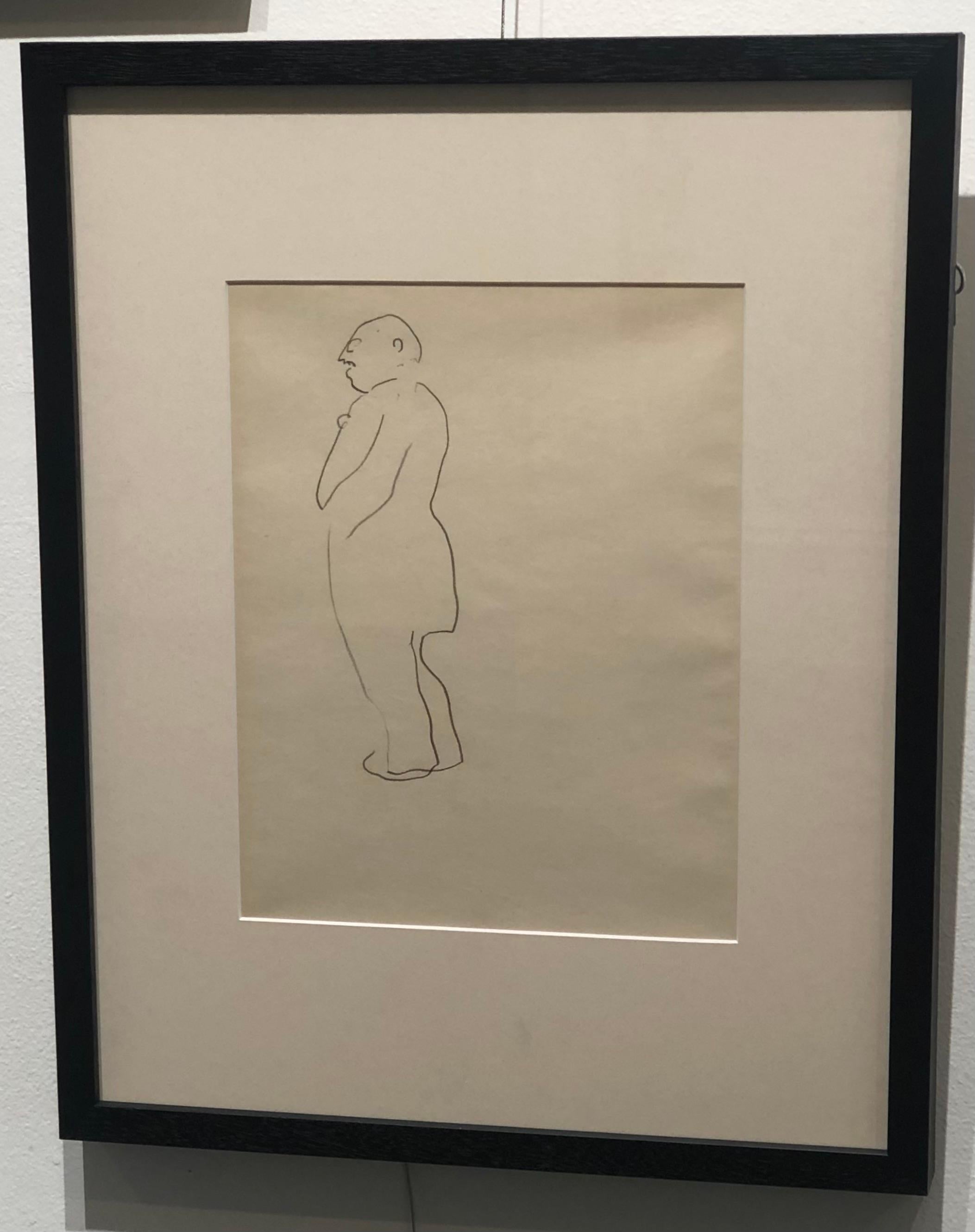 Double-sided drawing- Homme (recto)/ Homme (verso) For Sale 1