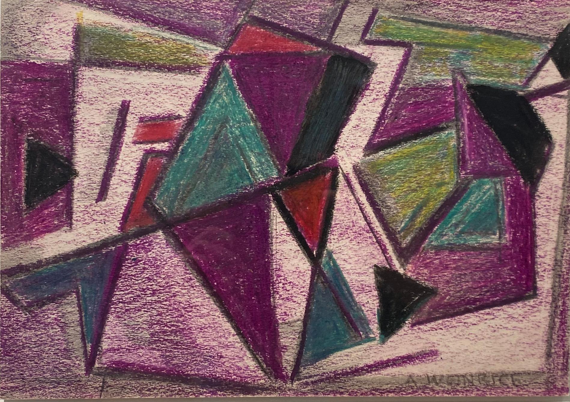 Agnes Weinrich Abstract Drawing - Abstraction (maroon)