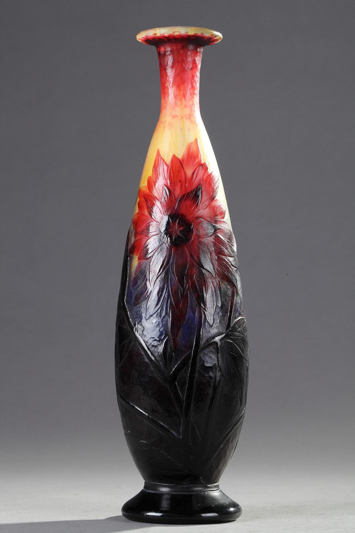 Vase with Dahlias - Art by Daum