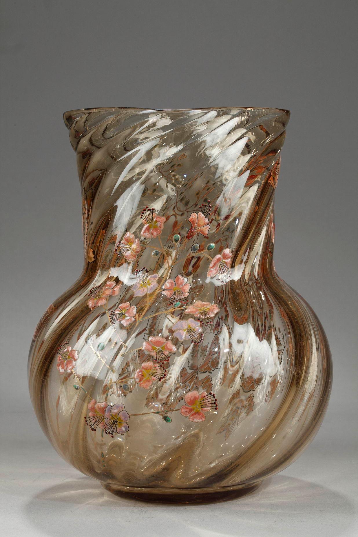 Cristallerie Vase with Cherry flower branches