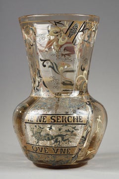 Speaking glass Vase "Je ne cherche qu'une"