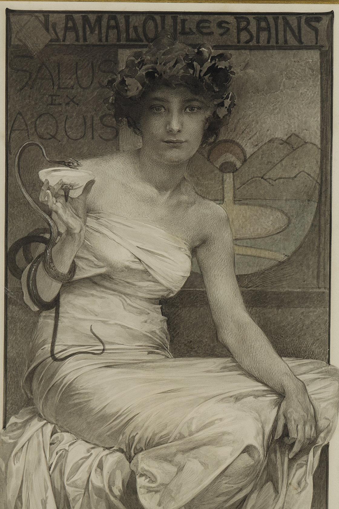 Lamalou-les-Bains (Braun), Figurative Art, von Alphonse Mucha