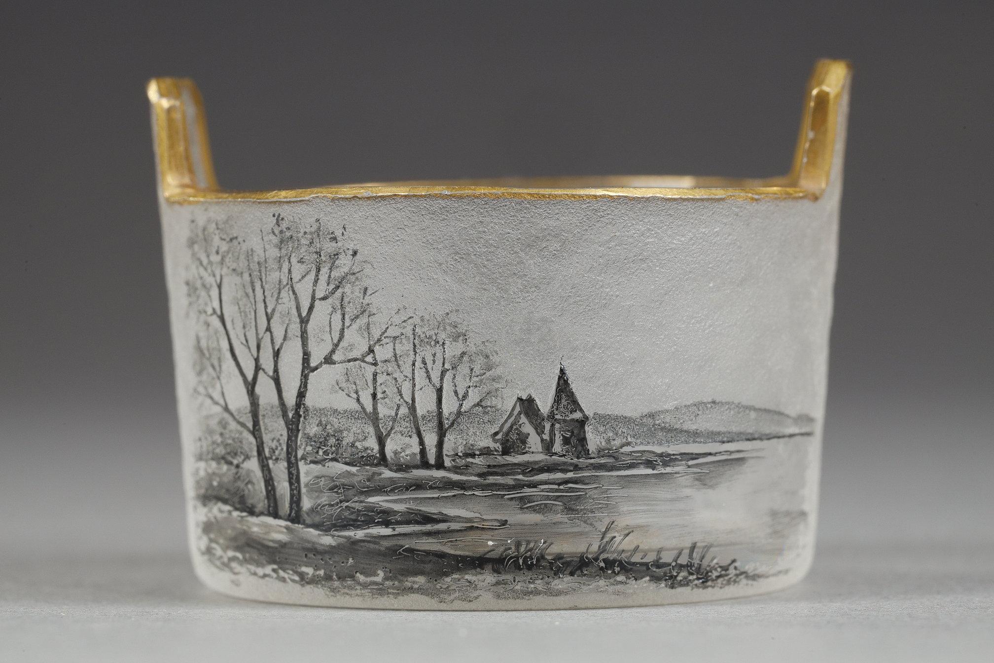 Miniatura con paisaje - Art Art Nouveau de Daum