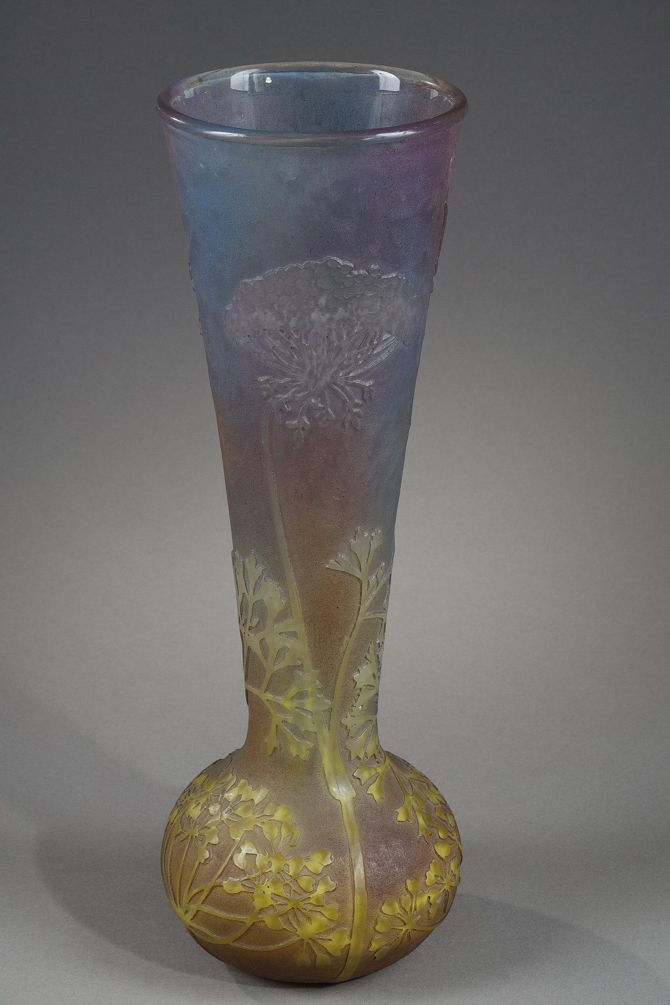 Vase avec algues et insectes - École française Art par Daum