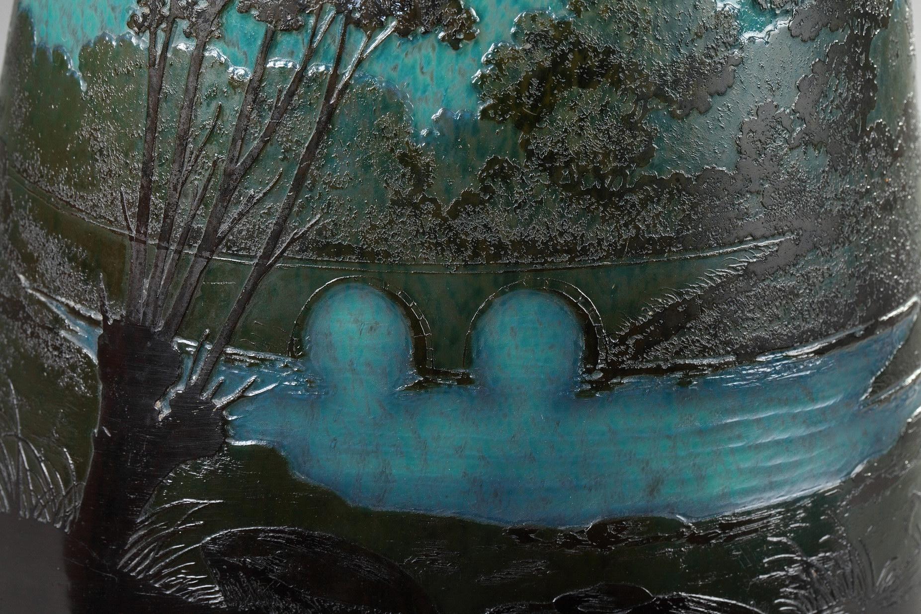 Jarrón con paisaje - Art Art Nouveau de Émile Gallé