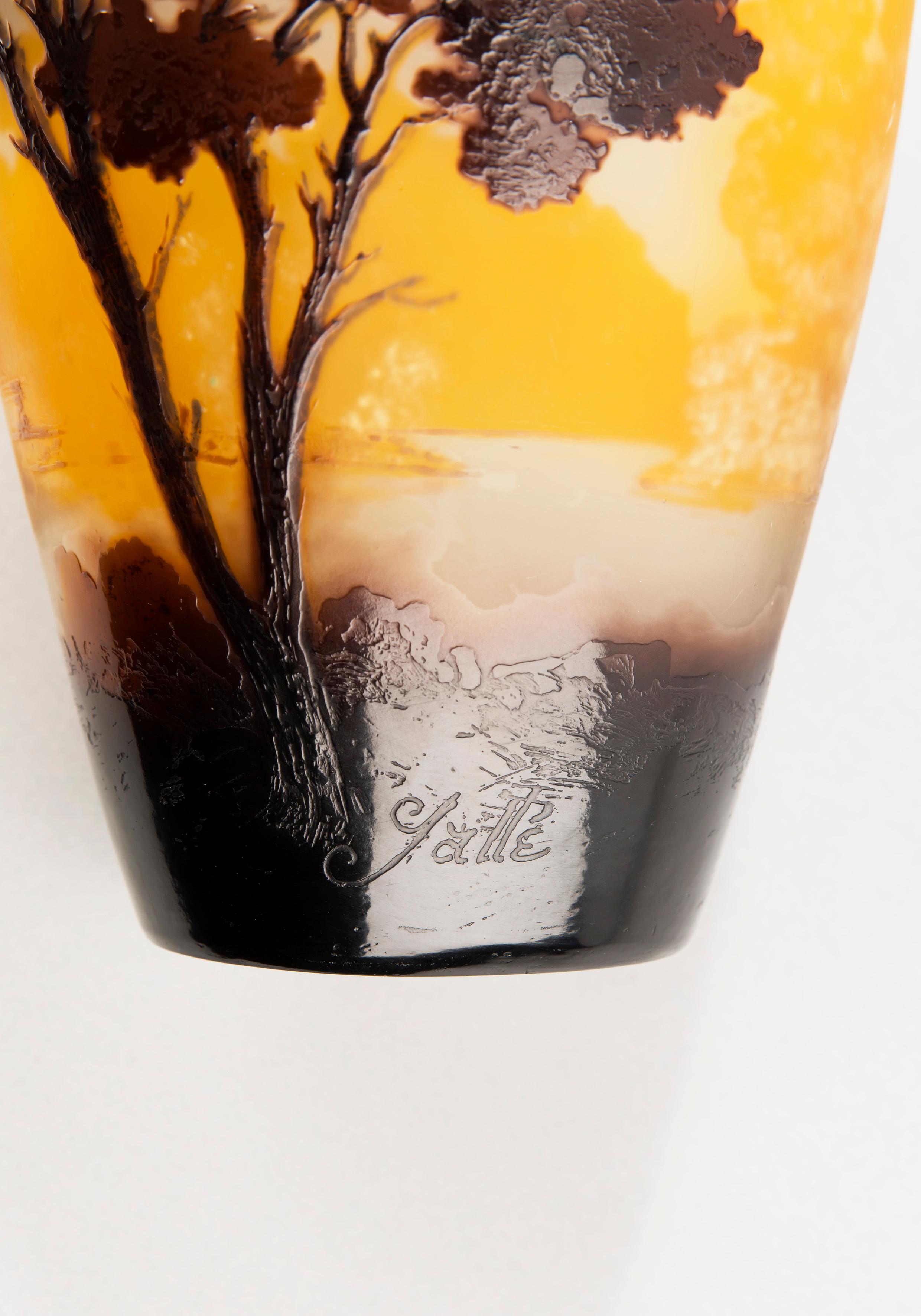 Vaso con paesaggio lacustre - Art Art Nouveau di Émile Gallé