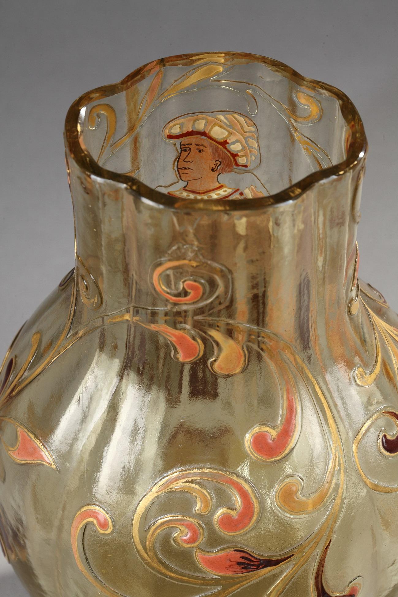 Vase Cristallerie avec décor du Earlier Times (« Temps Jadis ») en vente 1