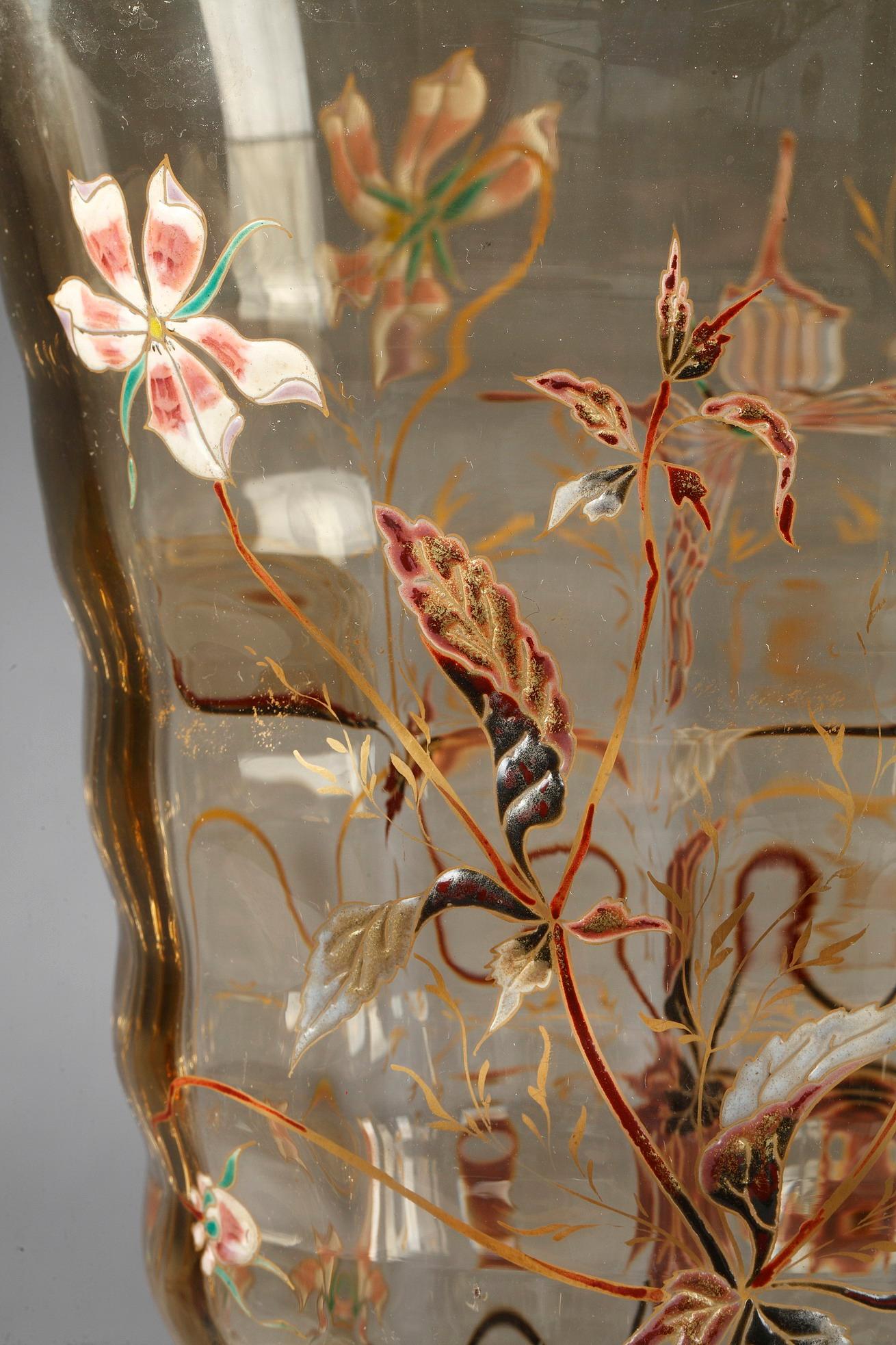 Vase Cristallerie mit Pflanzen und Schmetterlingen im Angebot 5