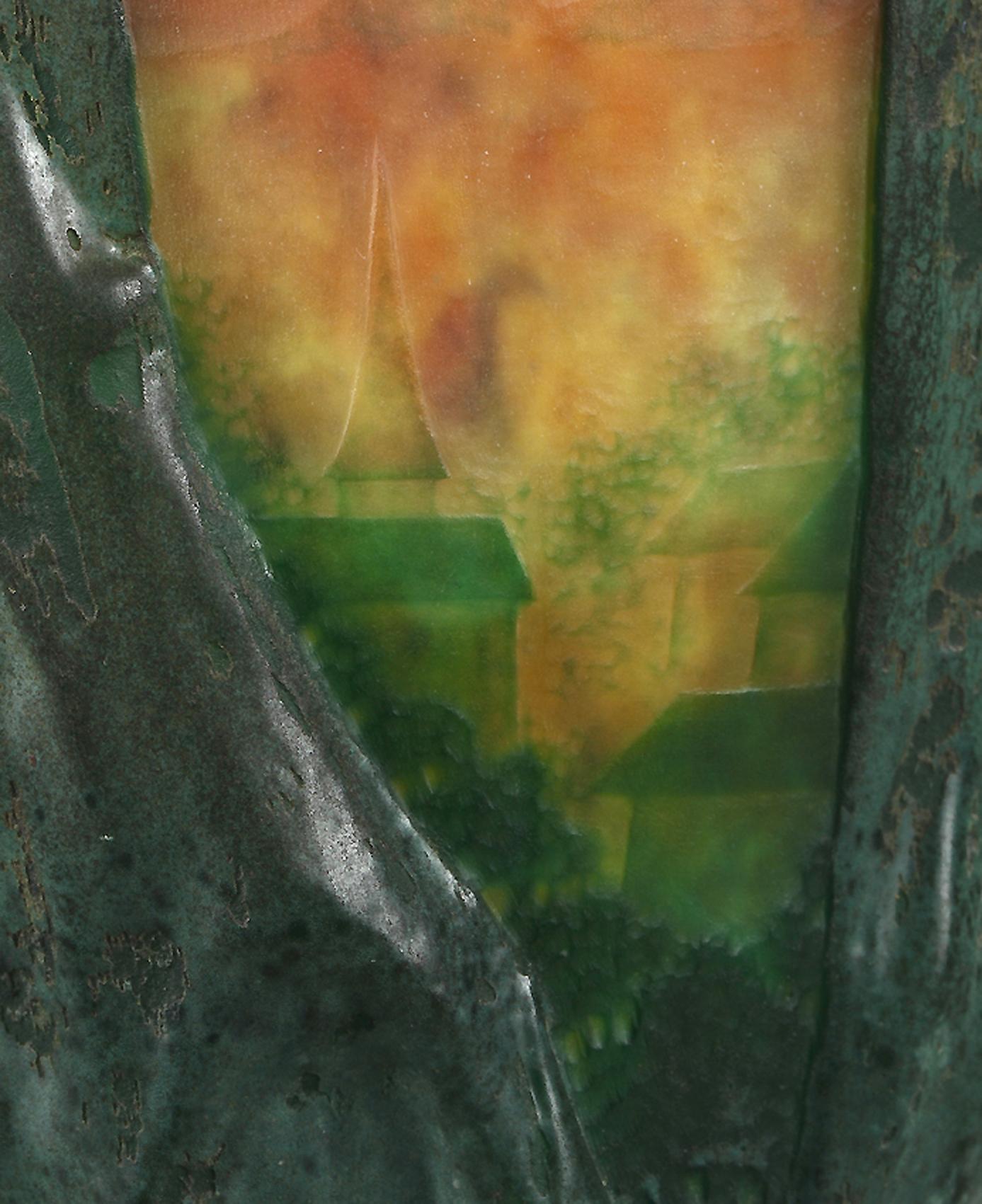 Vase en verre brun avec arbres en vente 5