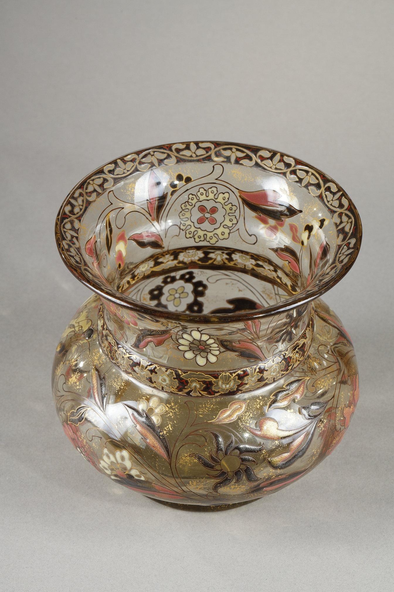 Flowery Cristallerie Vase - Art Nouveau Art by Émile Gallé