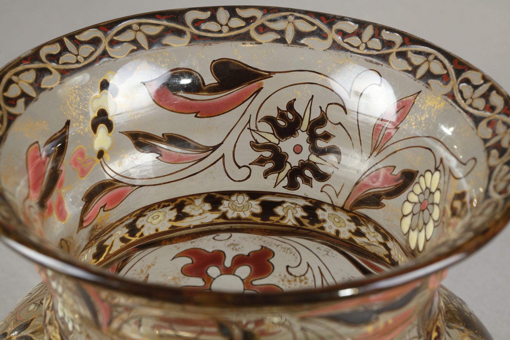 Flowery Cristallerie Vase For Sale 4
