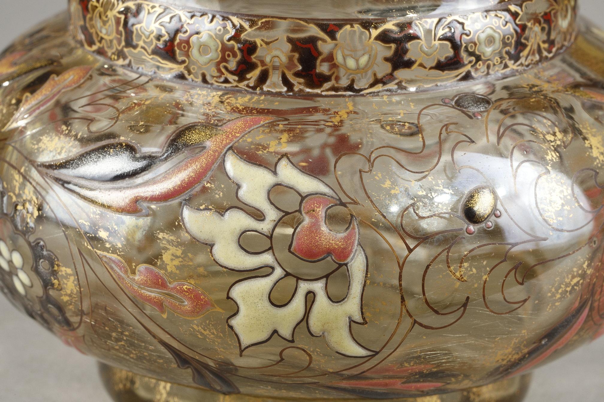 Flowery Cristallerie Vase For Sale 2