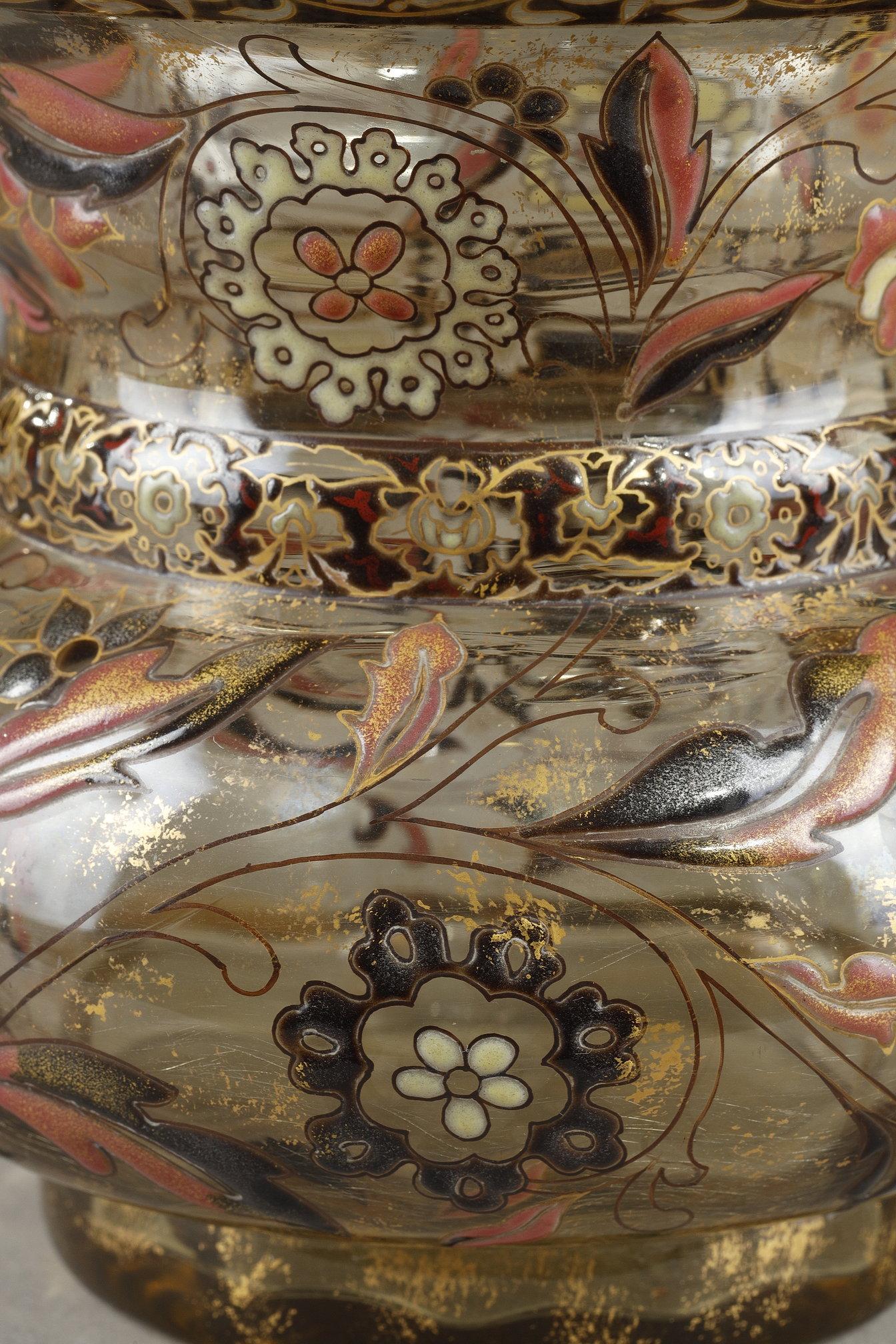 Flowery Cristallerie Vase For Sale 1