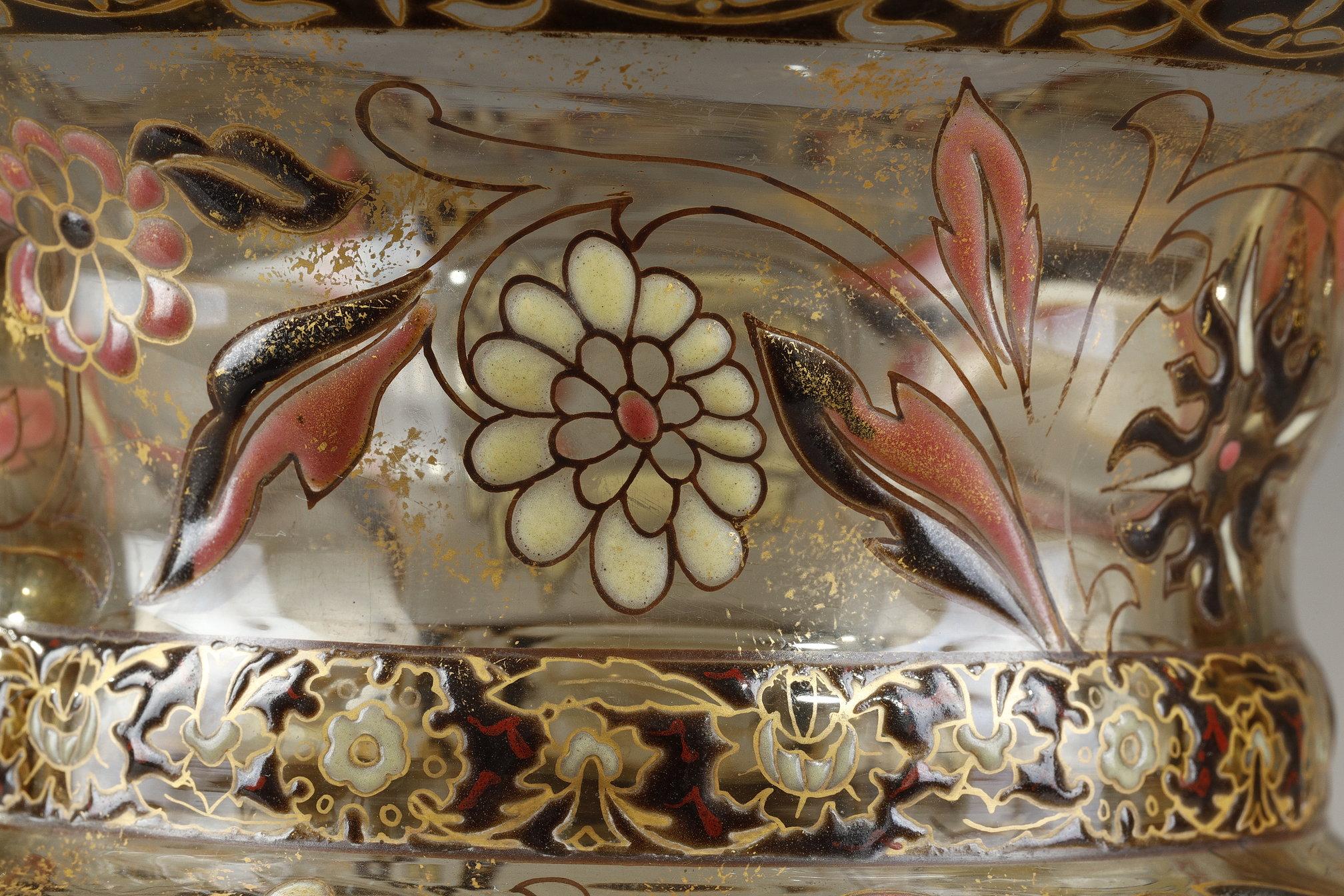 Flowery Cristallerie Vase For Sale 8