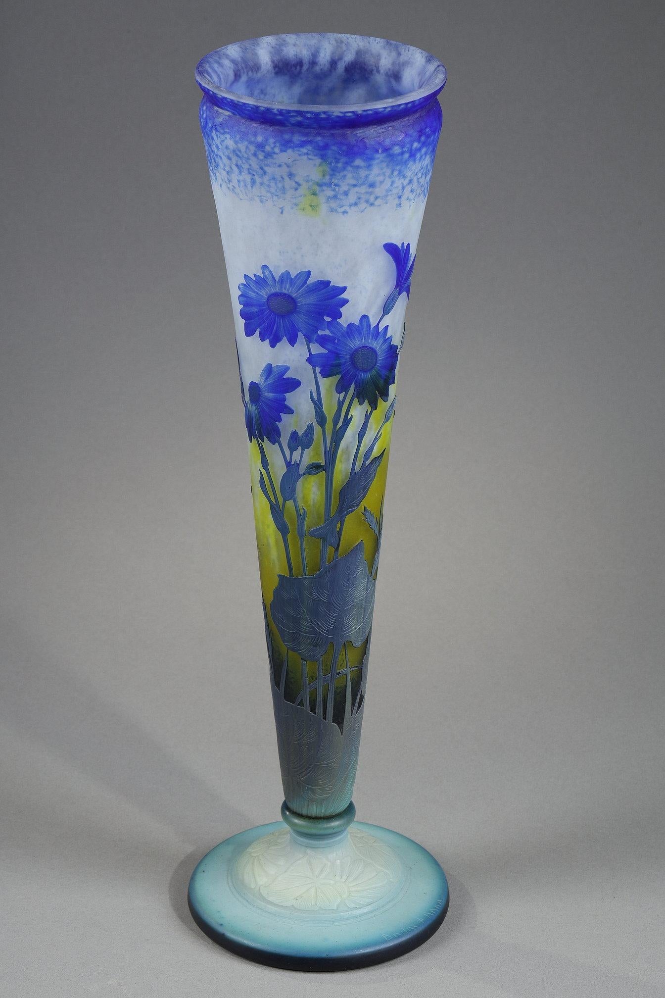 Vase with Asters - Art Nouveau Art by Daum