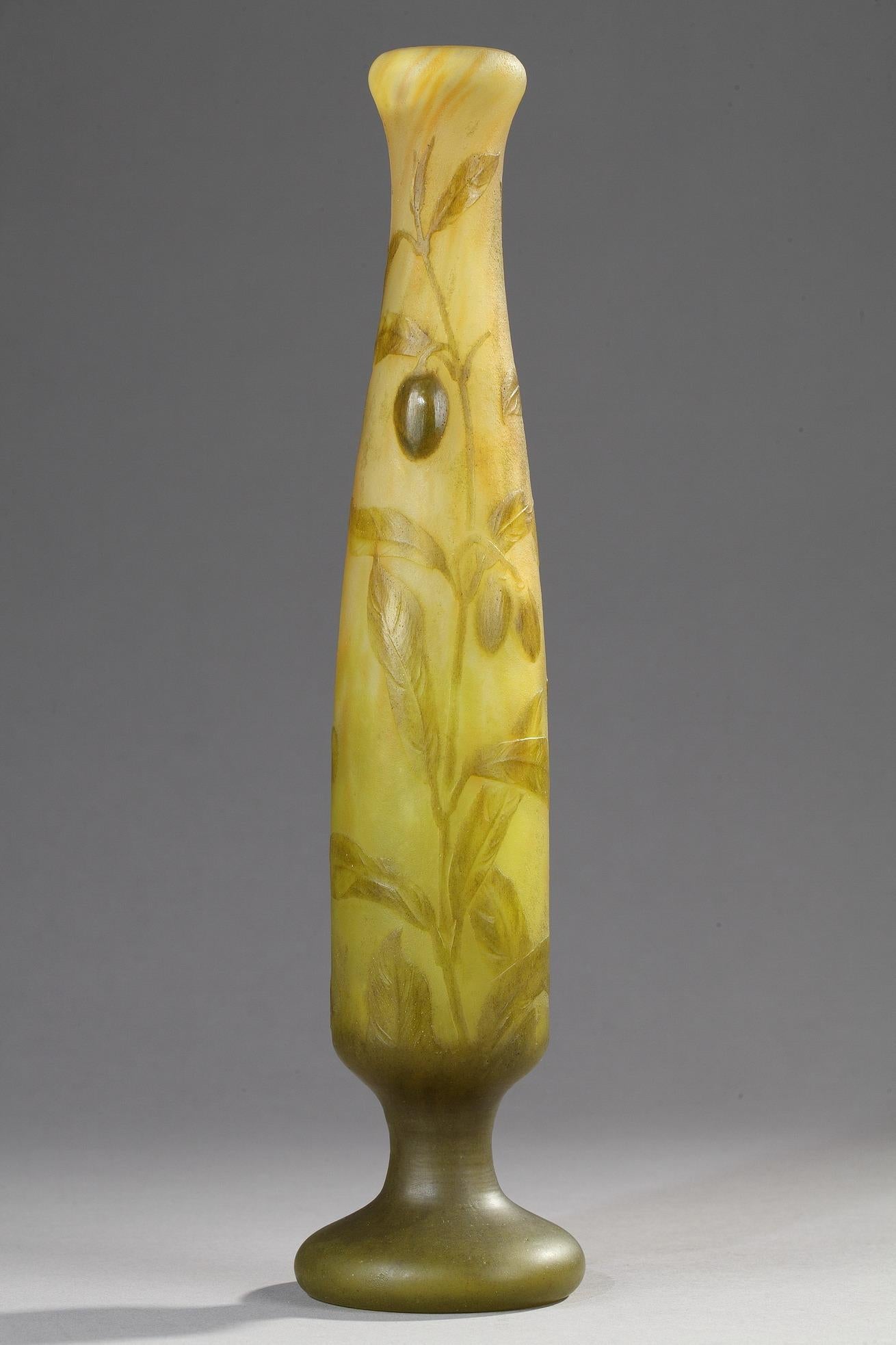 Vase avec olives - Art nouveau Art par Daum