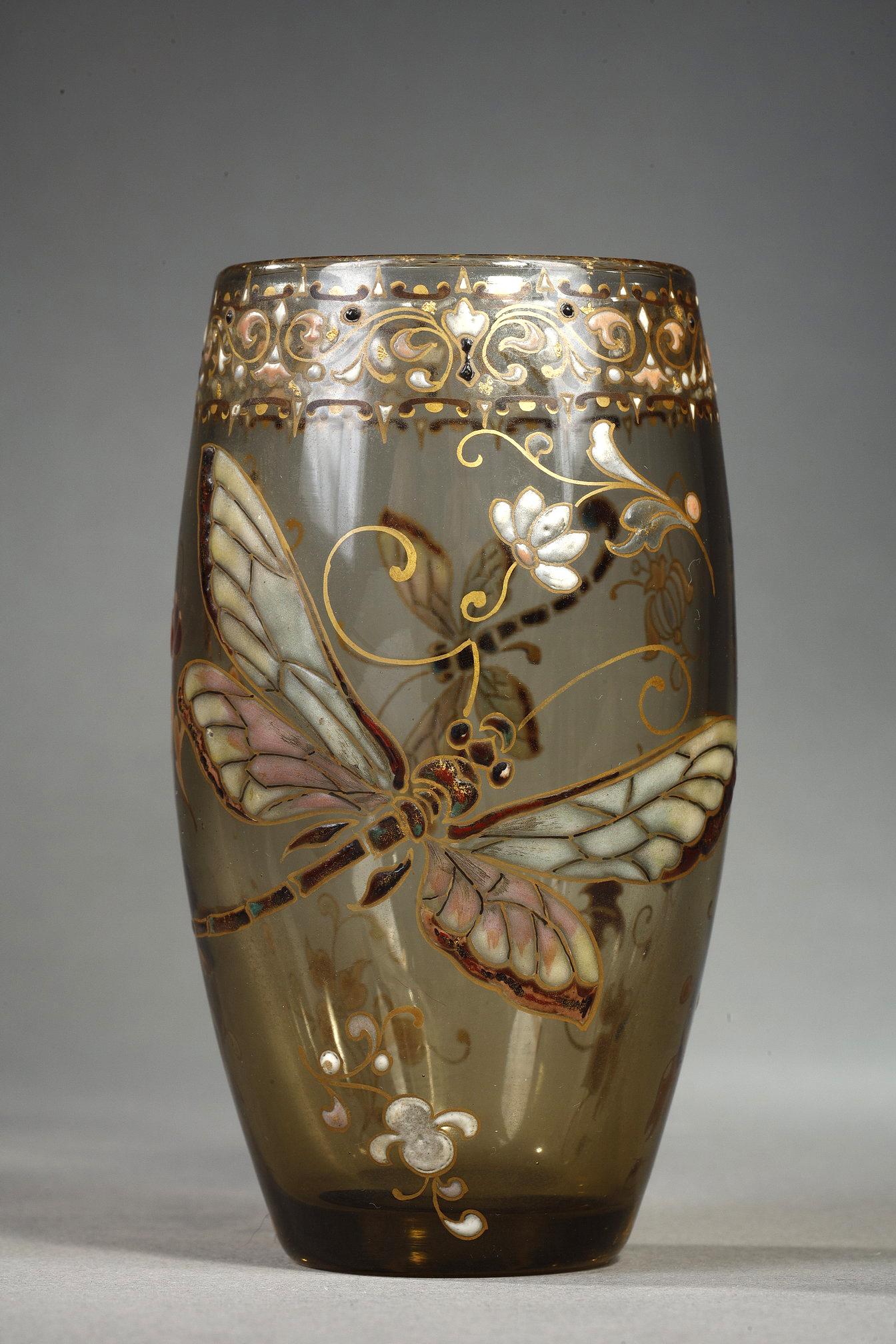 Cristallerie – Vase with dragonflies