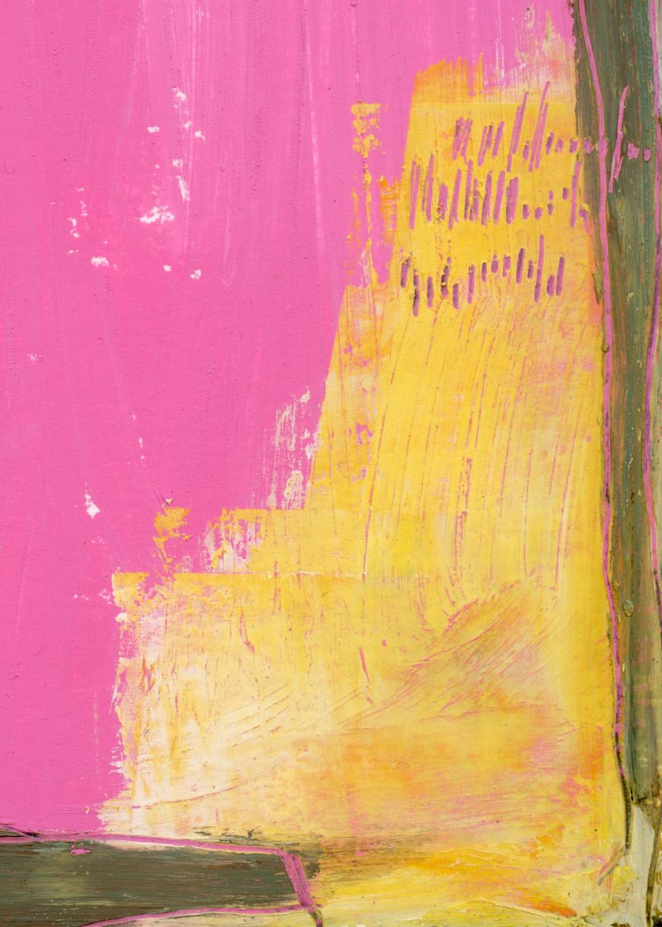 Play Drawing #5 Contemporary Original Abstract Oil Painting - Pink Abstract Drawing by Vincent Salvati