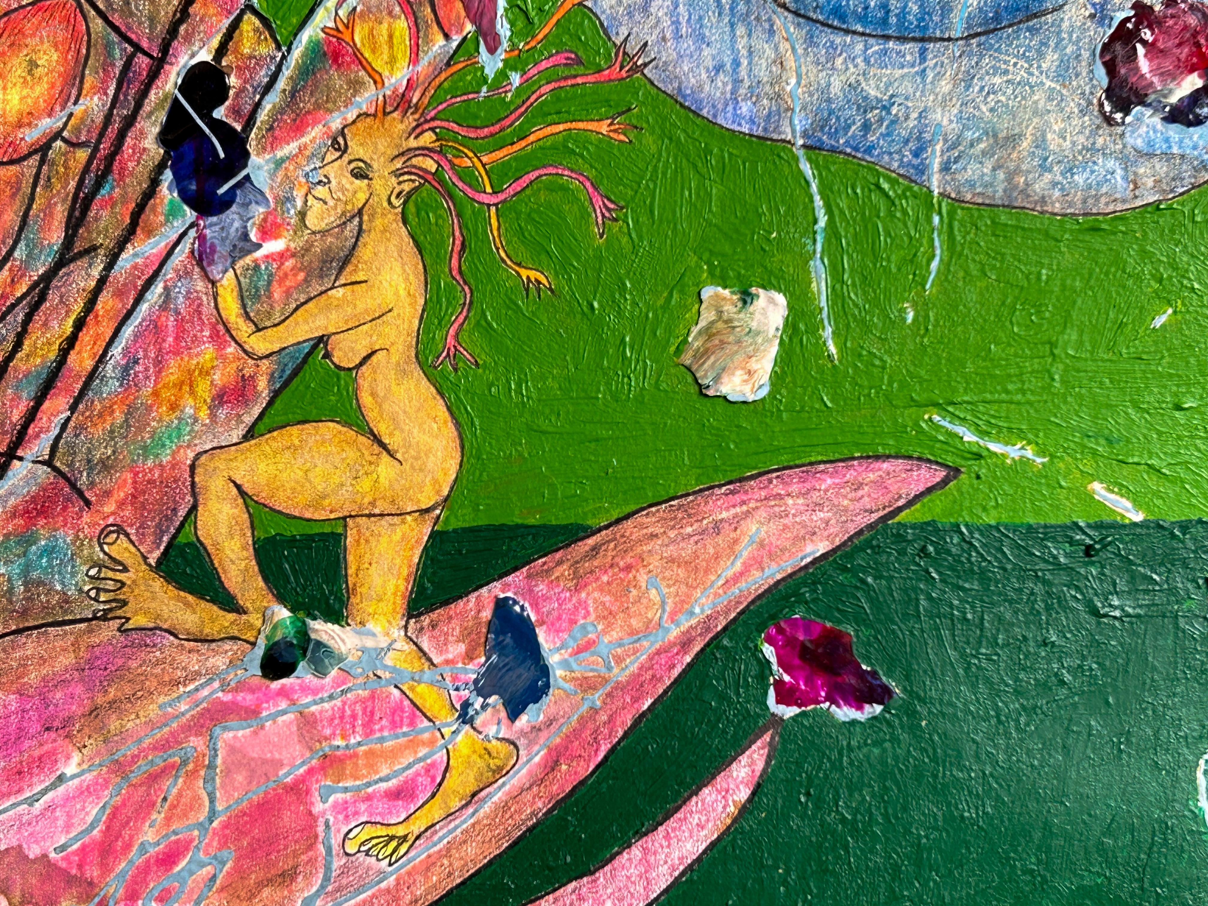„Old love, new love“ Zeichnung, Acryl, Tinte und Buntstifte von L-Xiua – Art von Luis Alexander Rodríguez (Ie-Xiua)