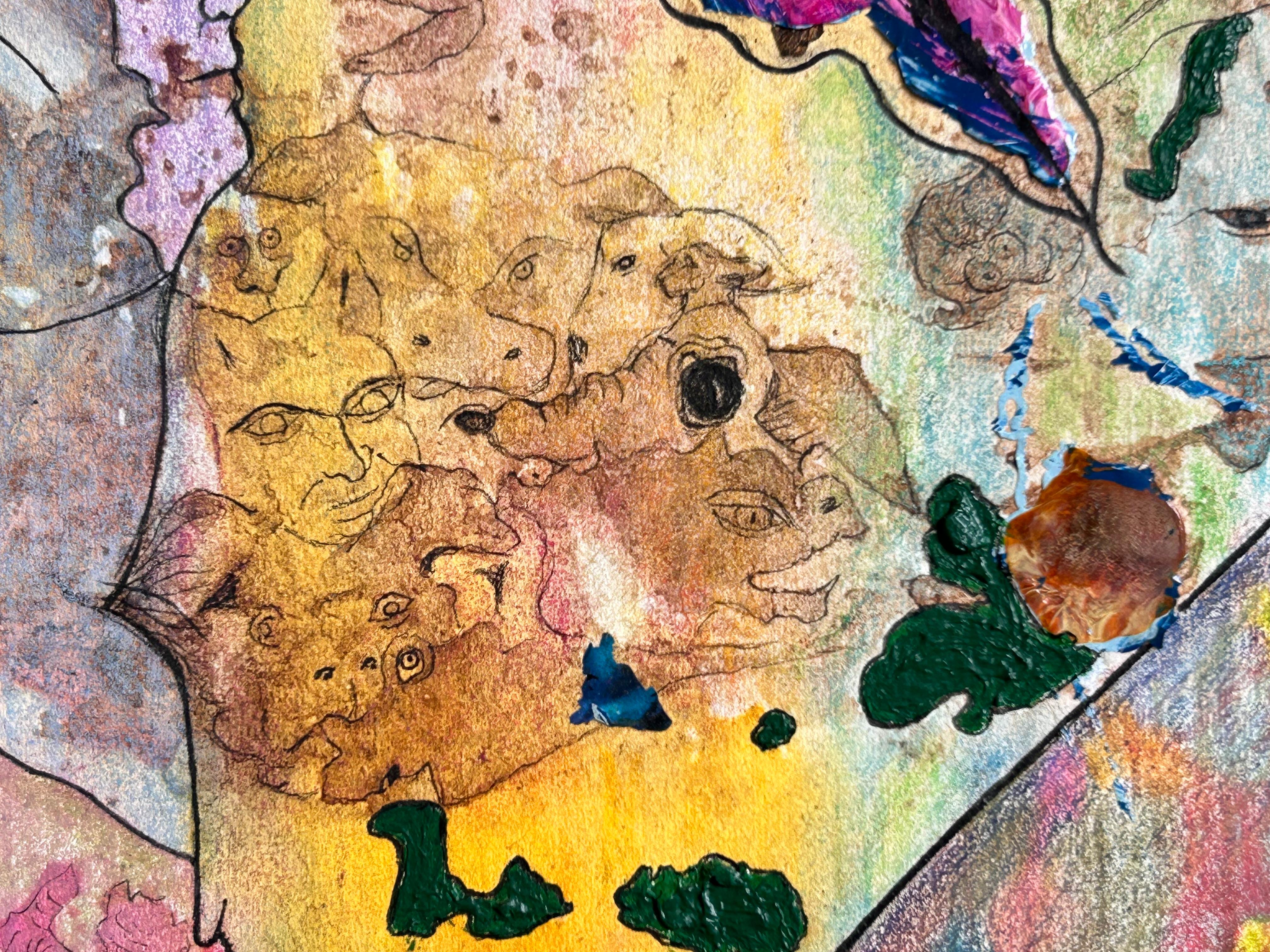 „Old love, new love“ Zeichnung, Acryl, Tinte und Buntstifte von L-Xiua (Expressionismus), Art, von Luis Alexander Rodríguez (Ie-Xiua)