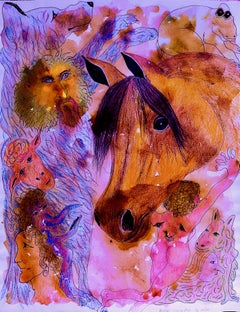Zeichnung, Pastell, Tinte und Buntstifte. "Freie Geister"