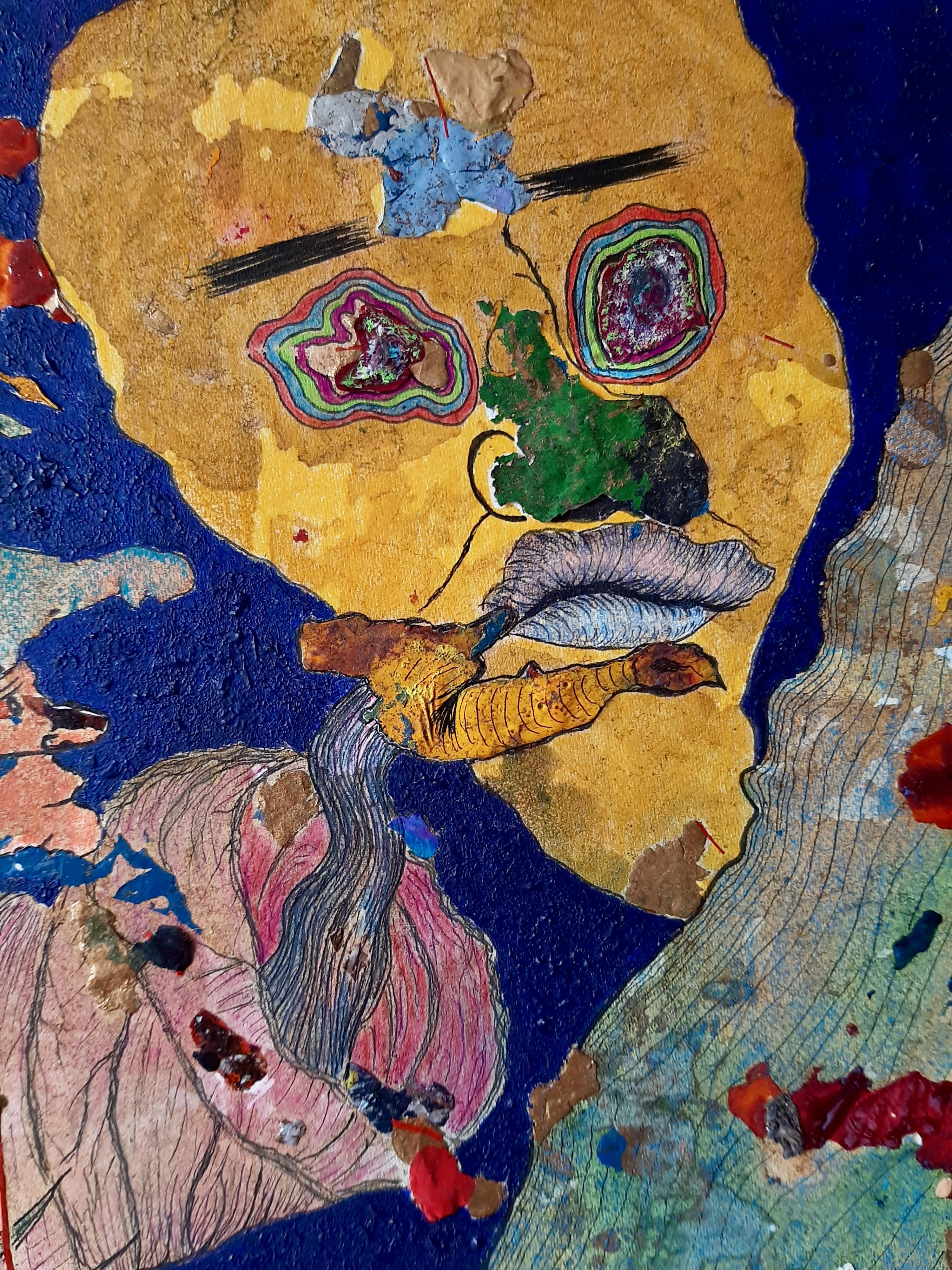 Figurative Art Luis Alexander Rodríguez (Ie-Xiua) - Des crayons de dessin, pastel, encre et couleurs "Habitants de la forêt